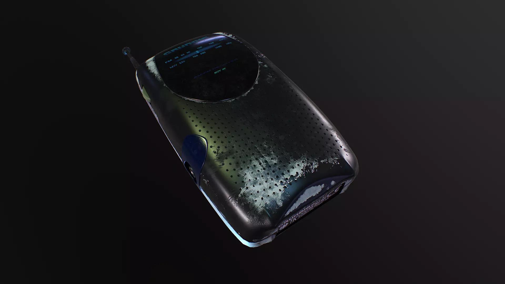 Radio Grundig City Boy 47 PBR Low-poly 3D model Low-poly 3D model_0