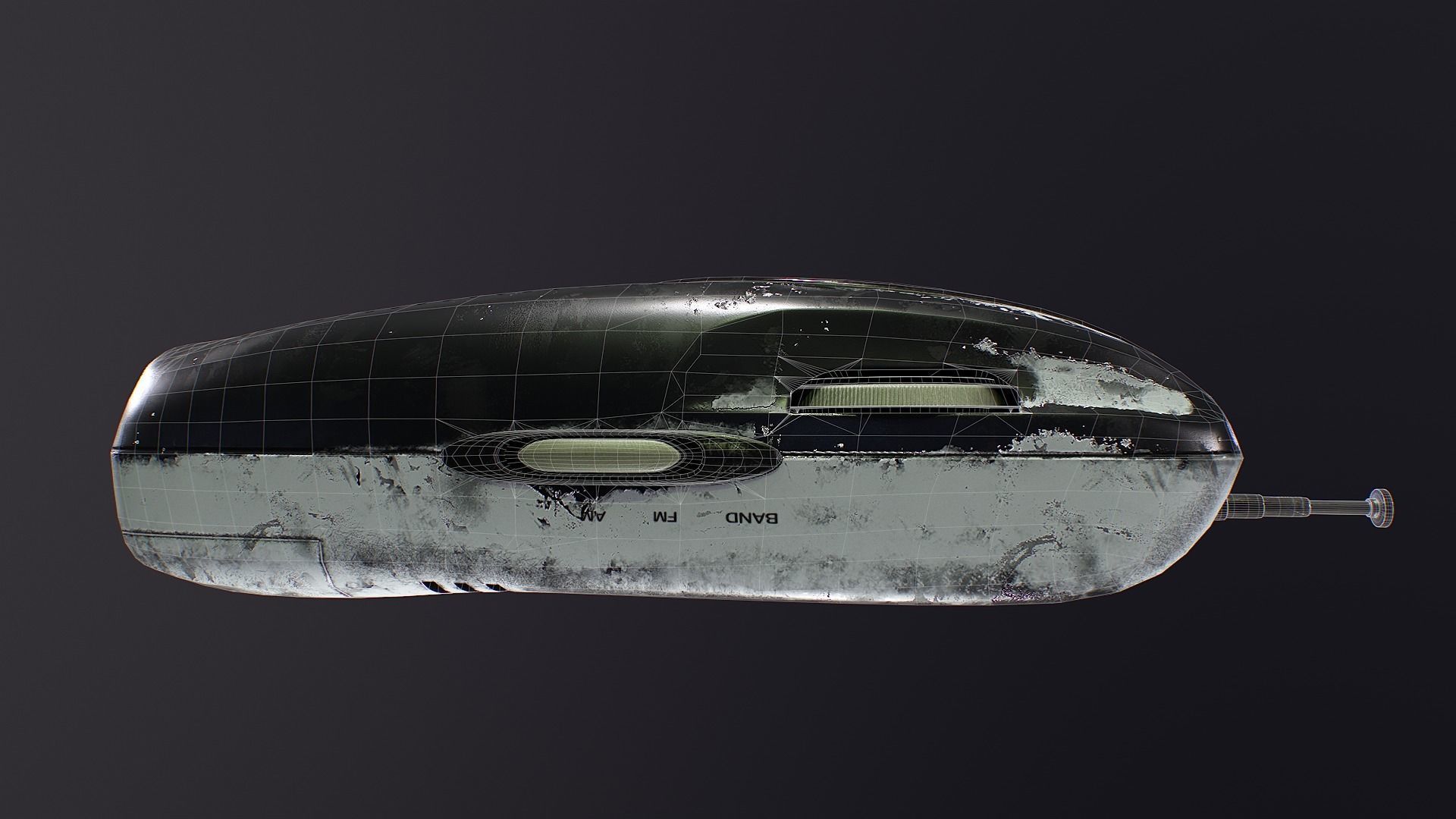 Radio Grundig City Boy 47 PBR Low-poly 3D model Low-poly 3D model_7