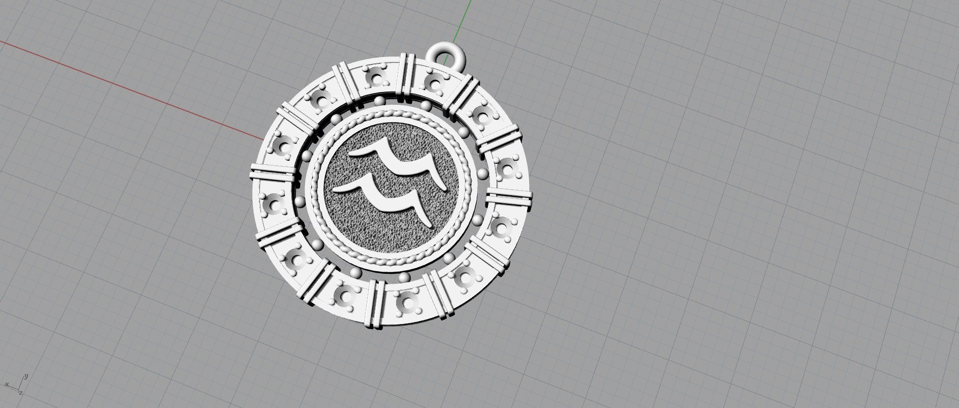 Aquarius pendant 3D print model_6