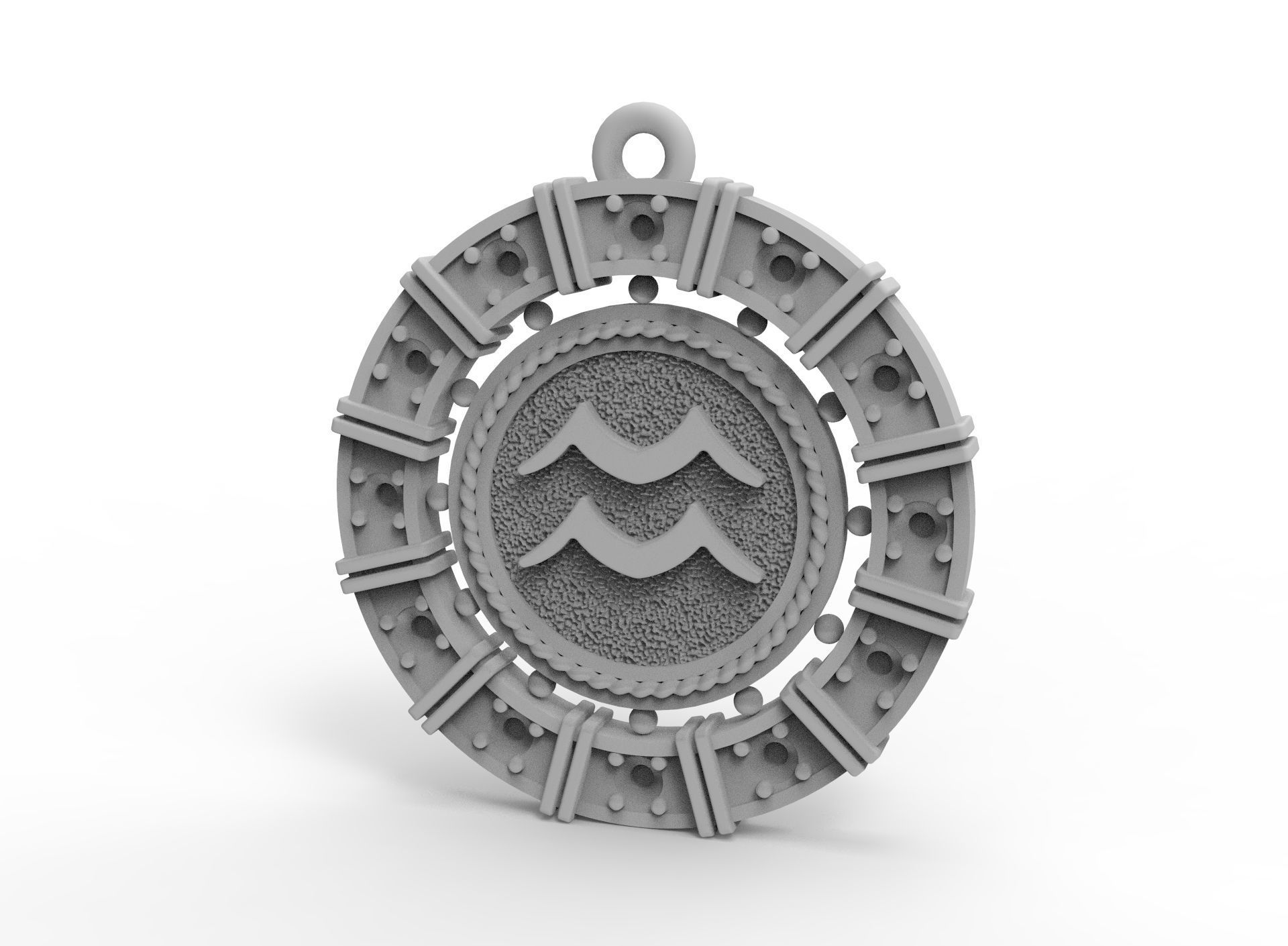 Aquarius pendant 3D print model_3