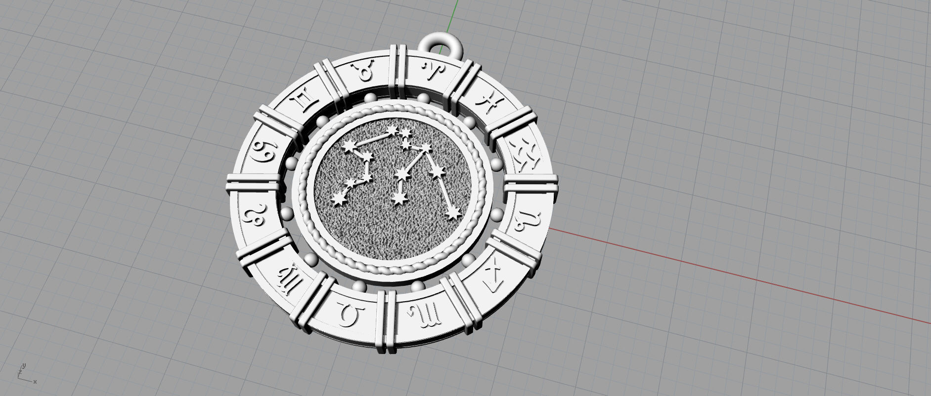 Aquarius pendant 3D print model_5