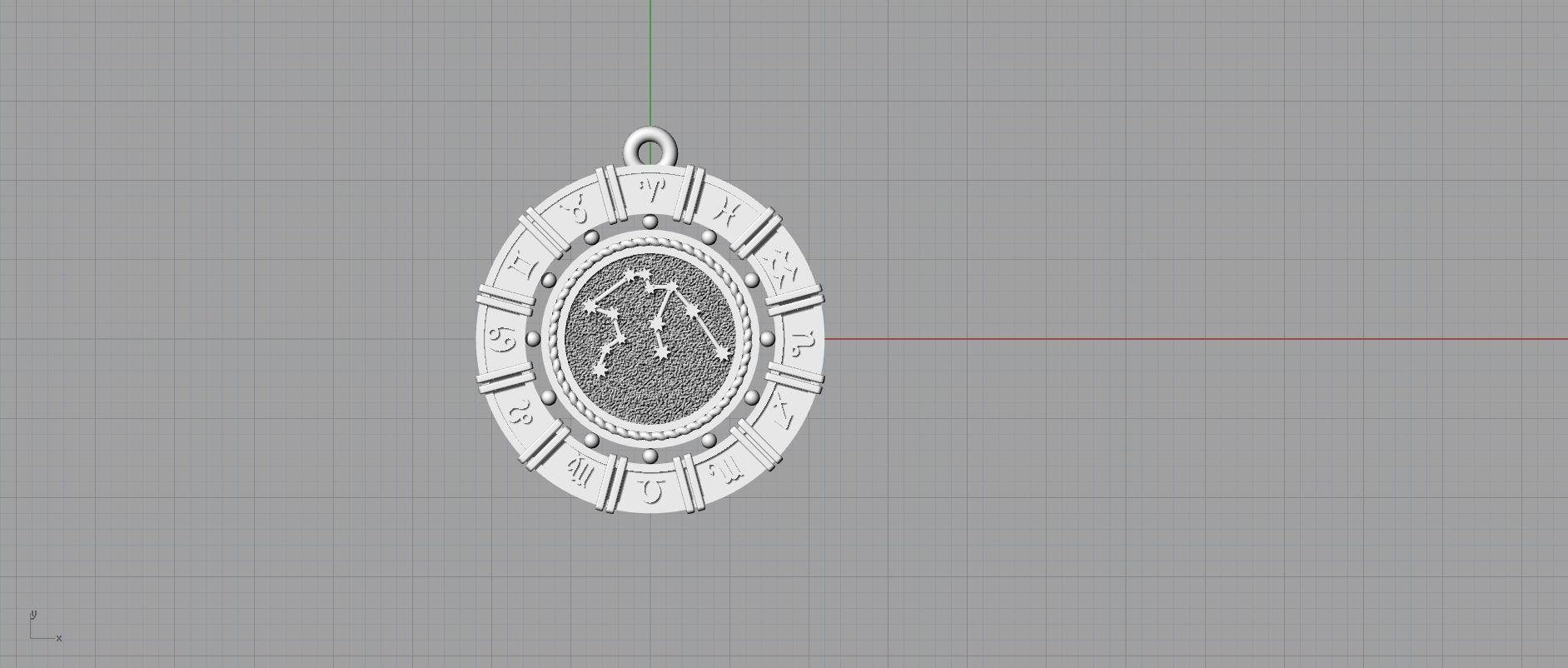 Aquarius pendant 3D print model_4