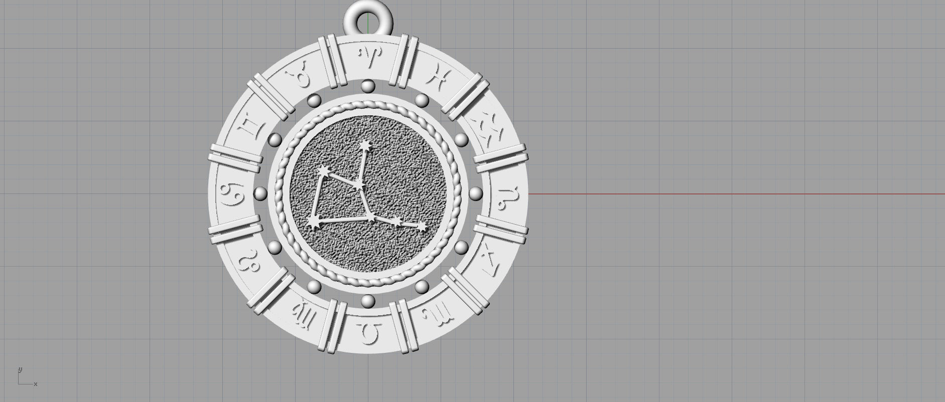 Virgo pendant 3D print model_6