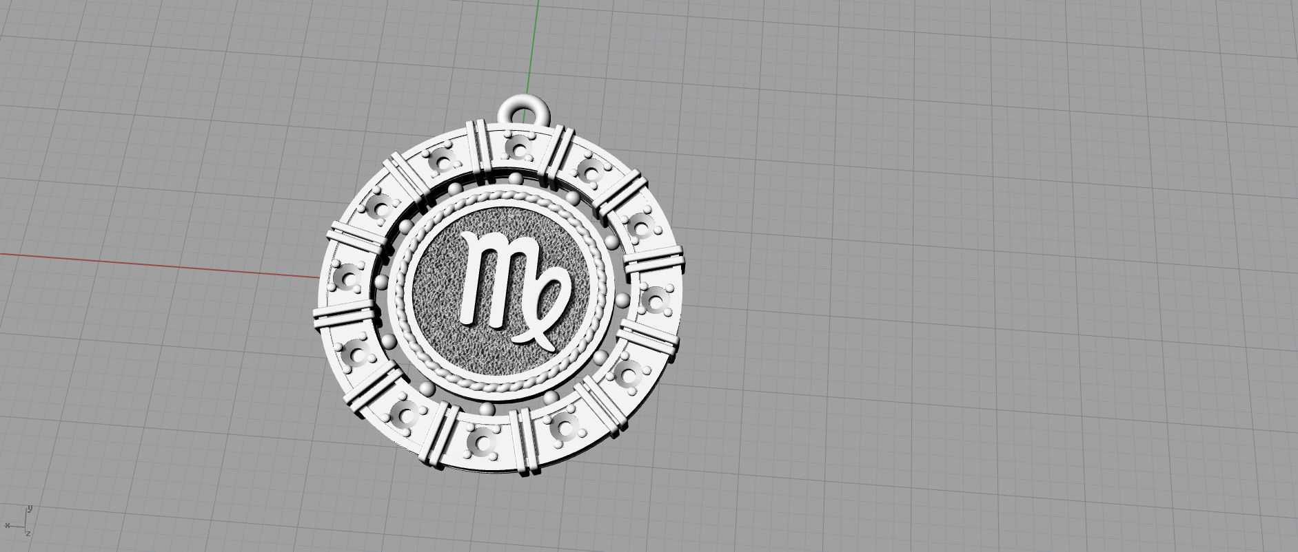 Virgo pendant 3D print model_5