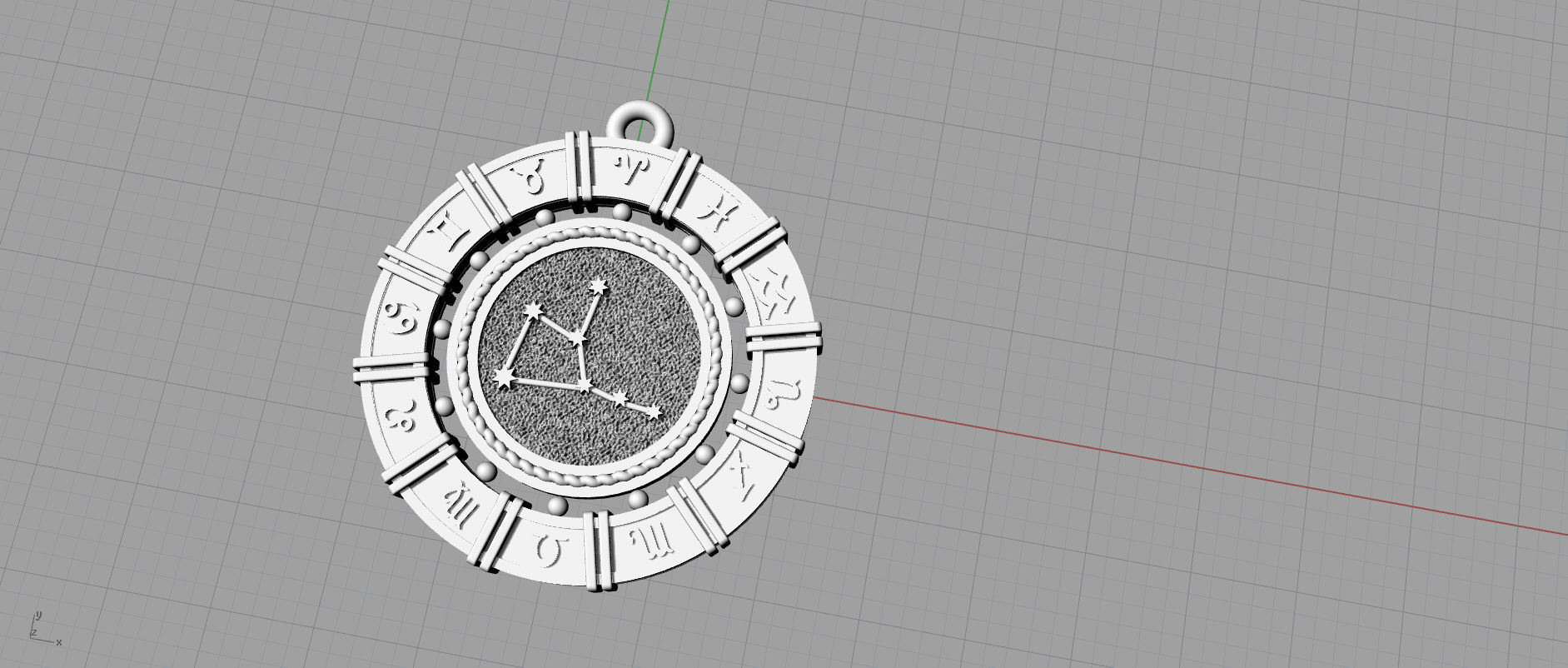 Virgo pendant 3D print model_4