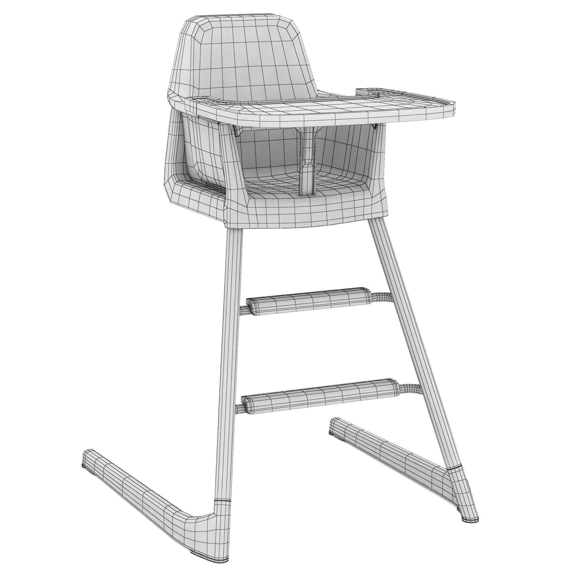 LANGUR baby high chair 3D model_13