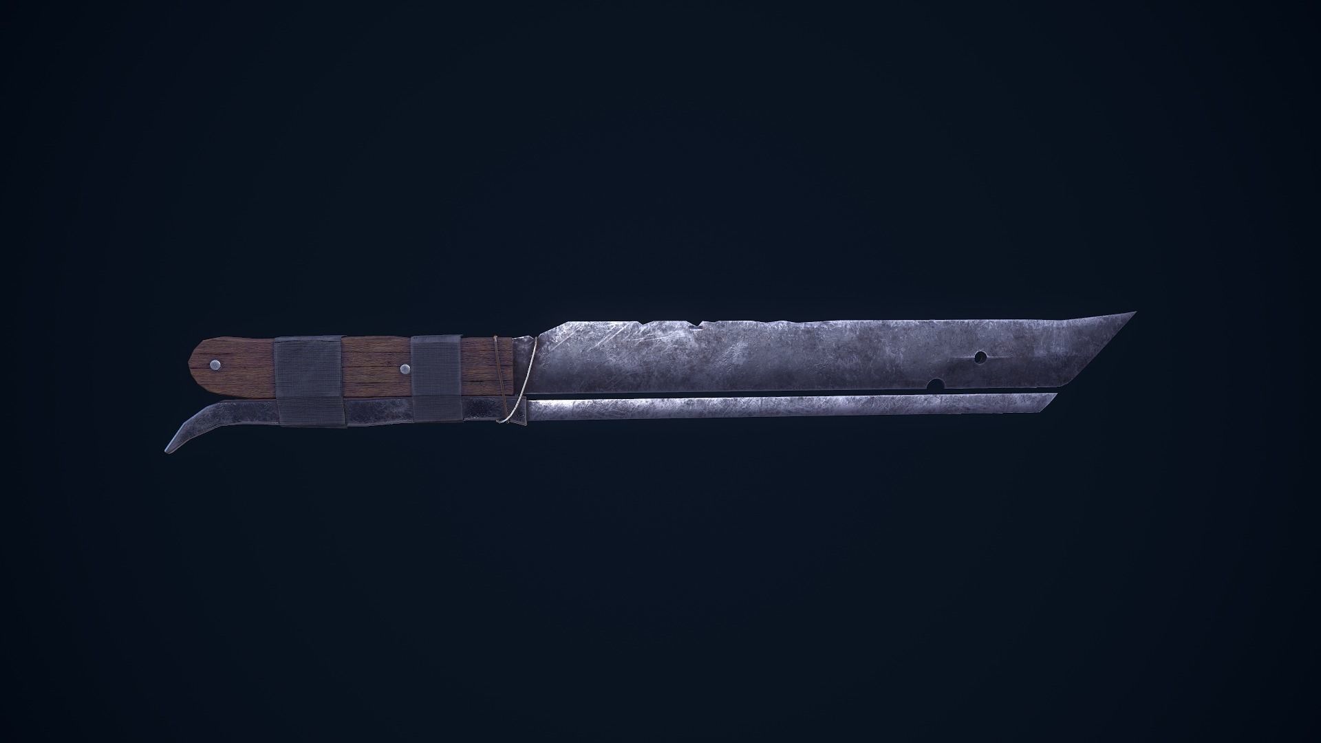 Apocalyptic Knife Low-poly 3D model_2