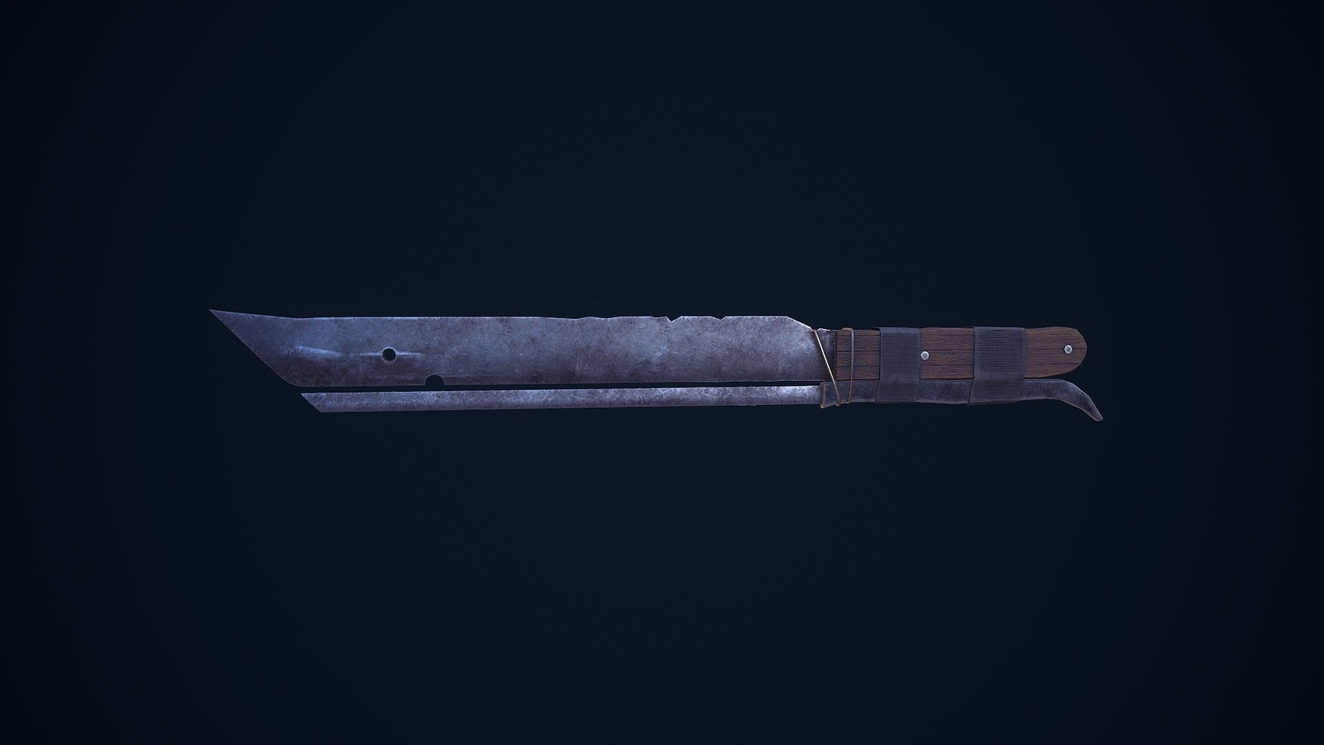 Apocalyptic Knife Low-poly 3D model_7