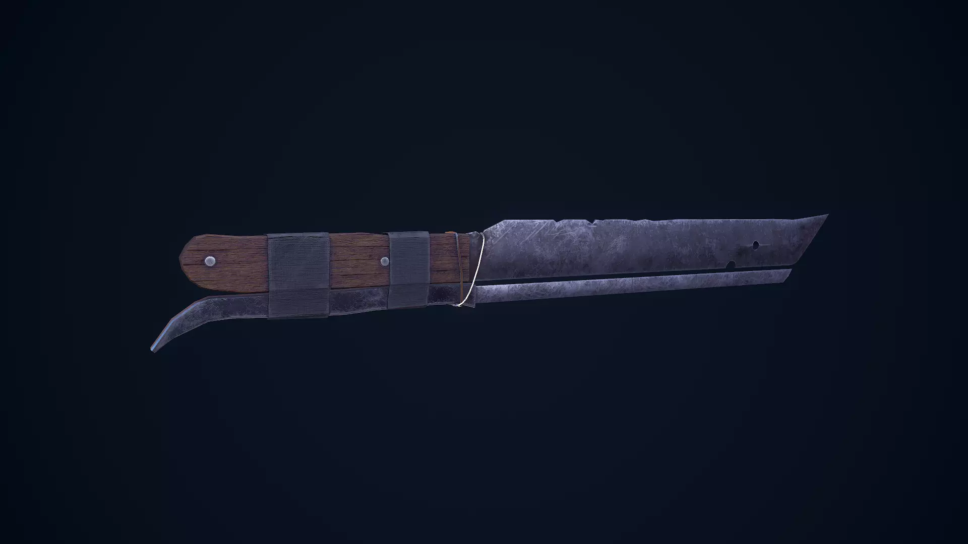 Apocalyptic Knife Low-poly 3D model_0