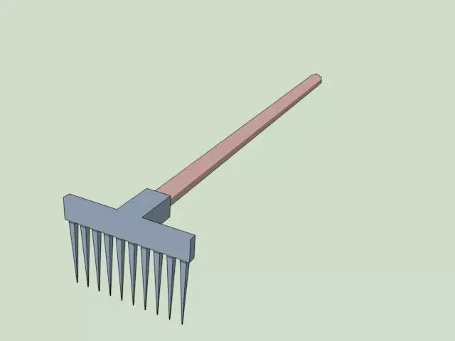 tool-rake garden rake Free 3D model_0