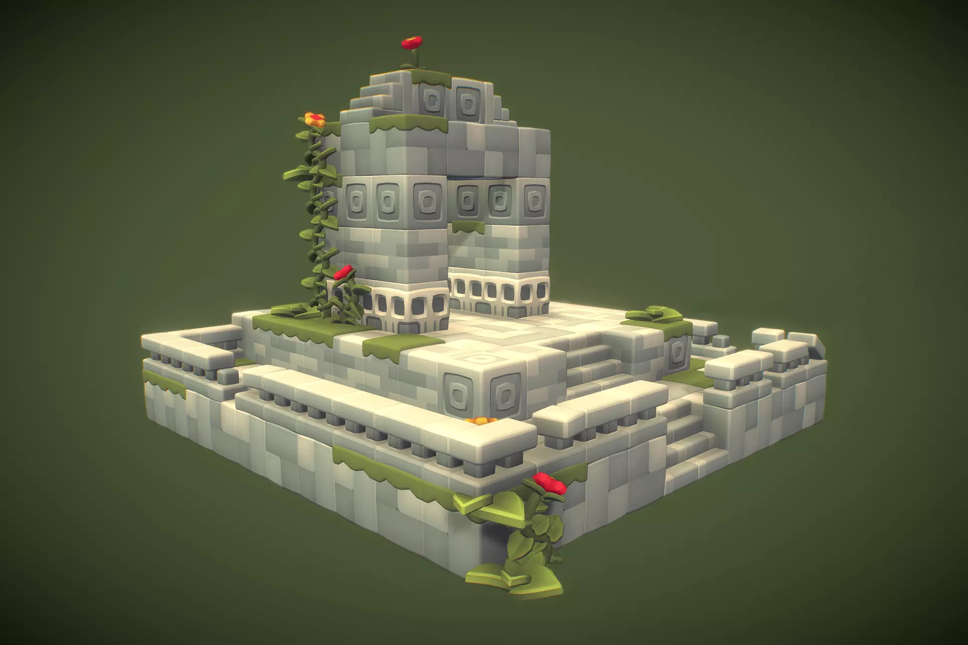 Cube World Stone Blocks - Proto Series Low-poly 3D model