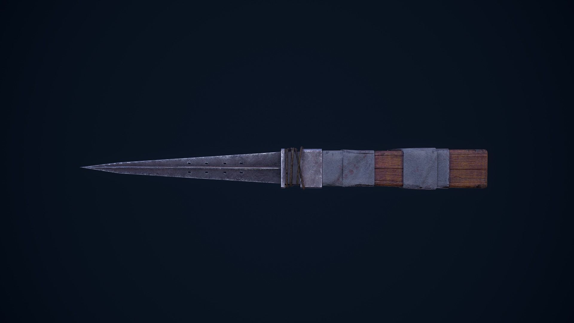 Knife - Shiv Low-poly 3D model_9