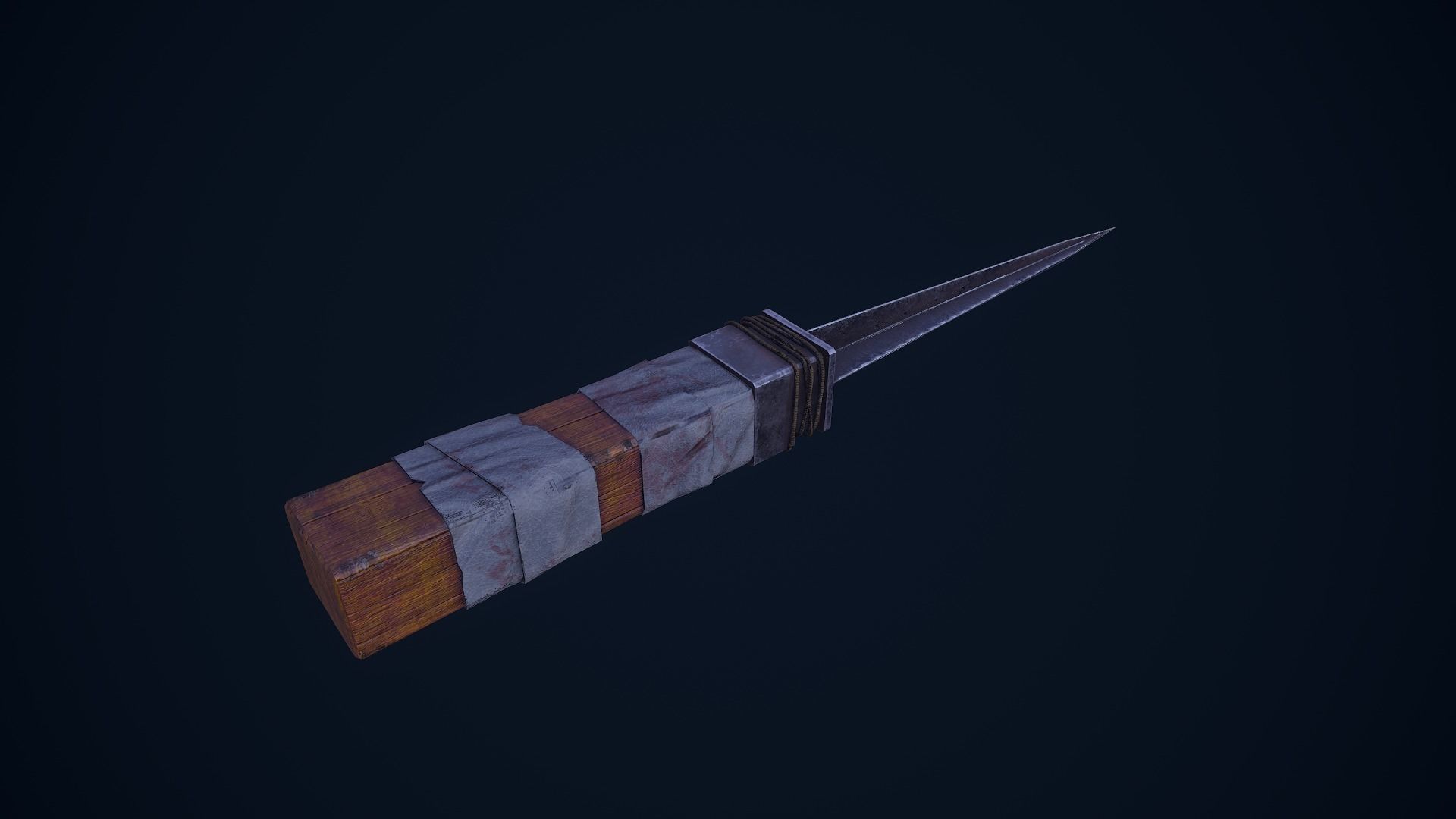 Knife - Shiv Low-poly 3D model_2