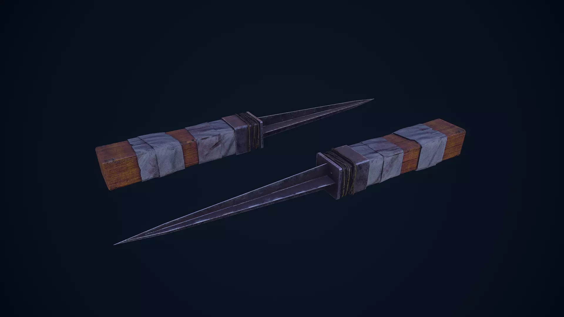 Knife - Shiv Low-poly 3D model_0