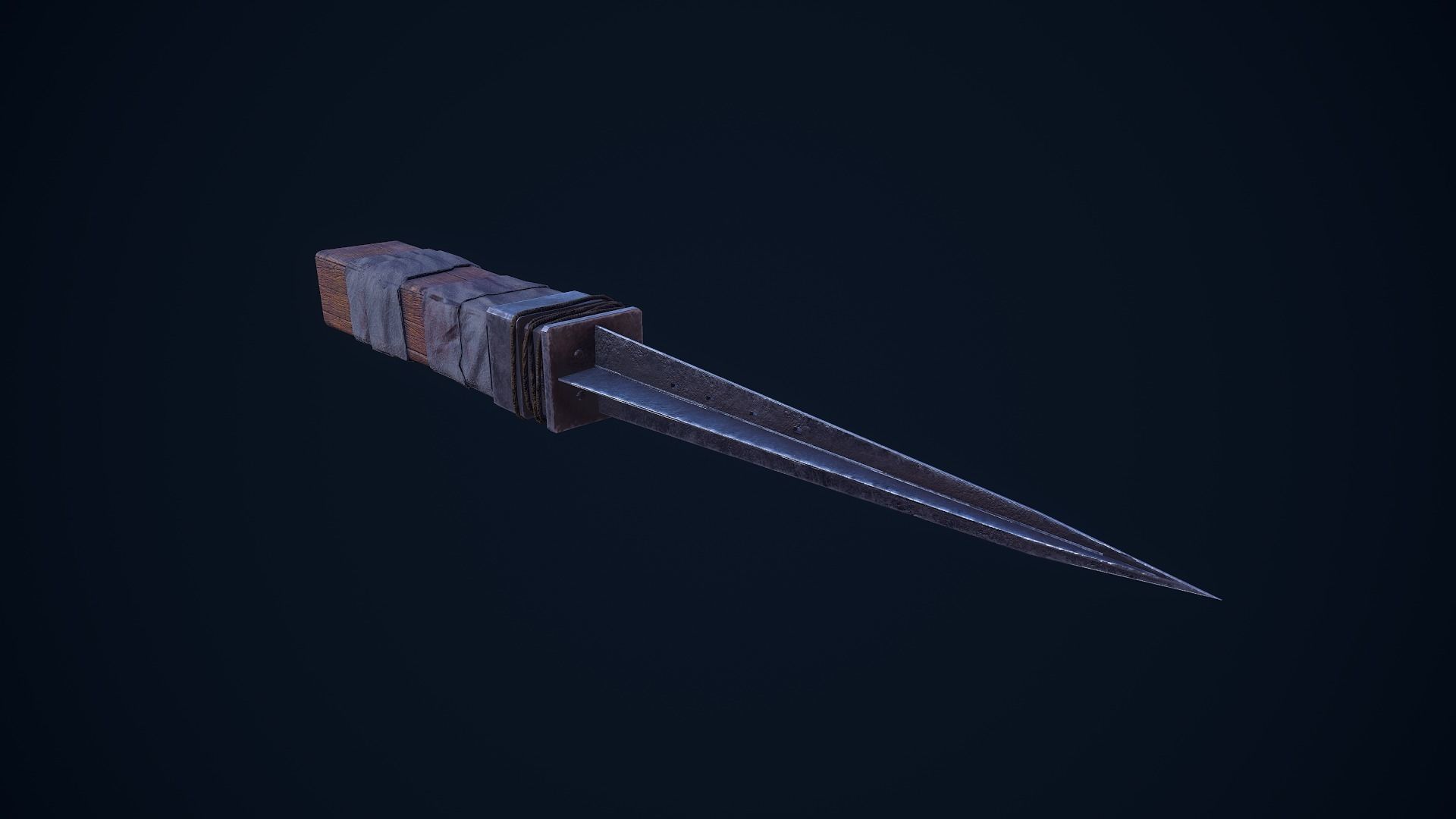 Knife - Shiv Low-poly 3D model_4