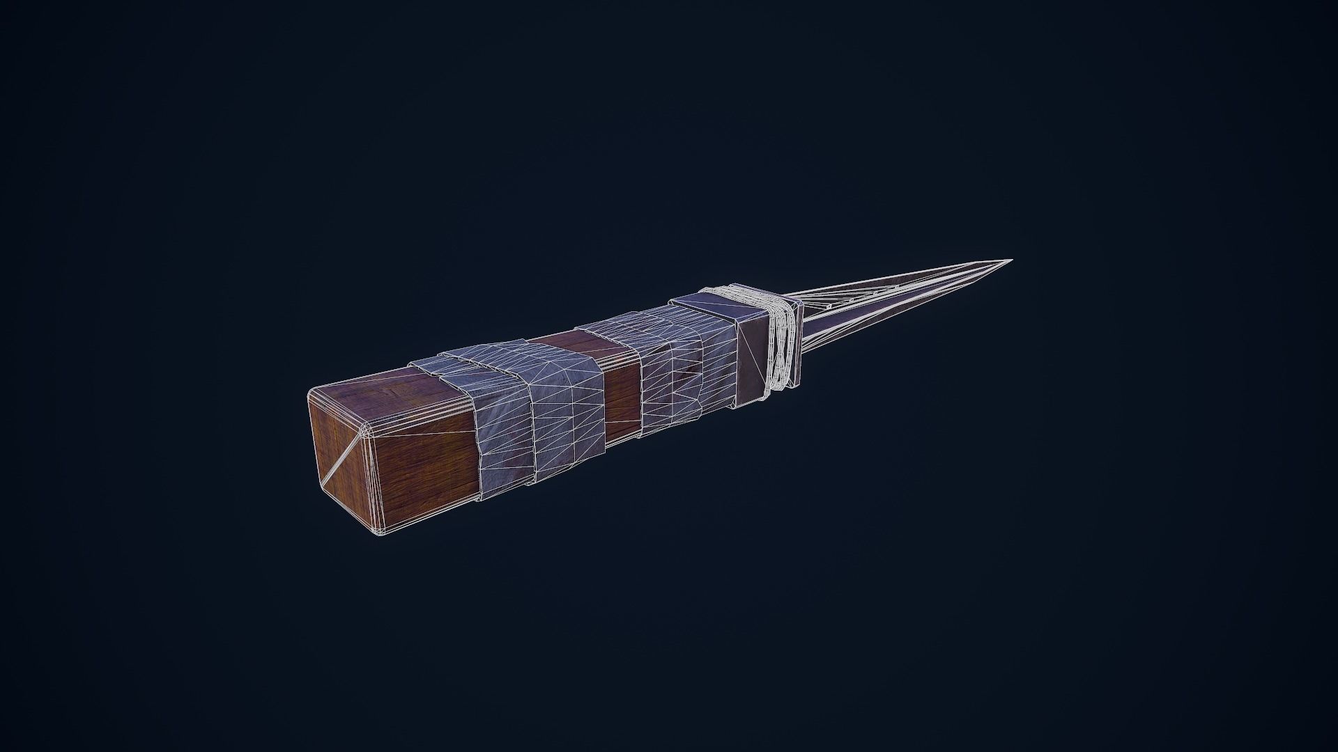 Knife - Shiv Low-poly 3D model_16