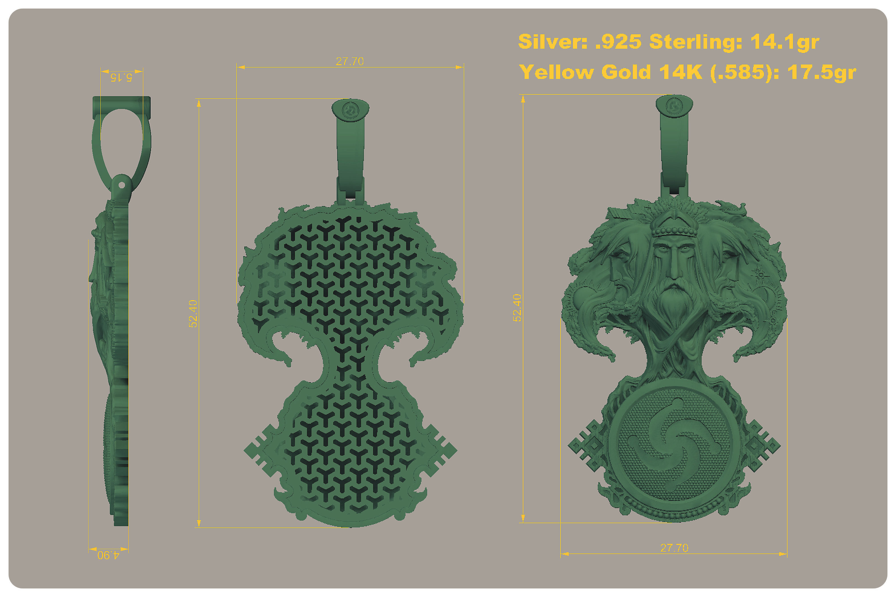 Pagans Veles charm 3D print model_1