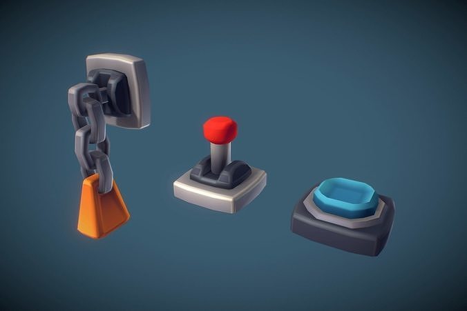 Cube World Switch n Lever - Proto Series Low-poly 3D model