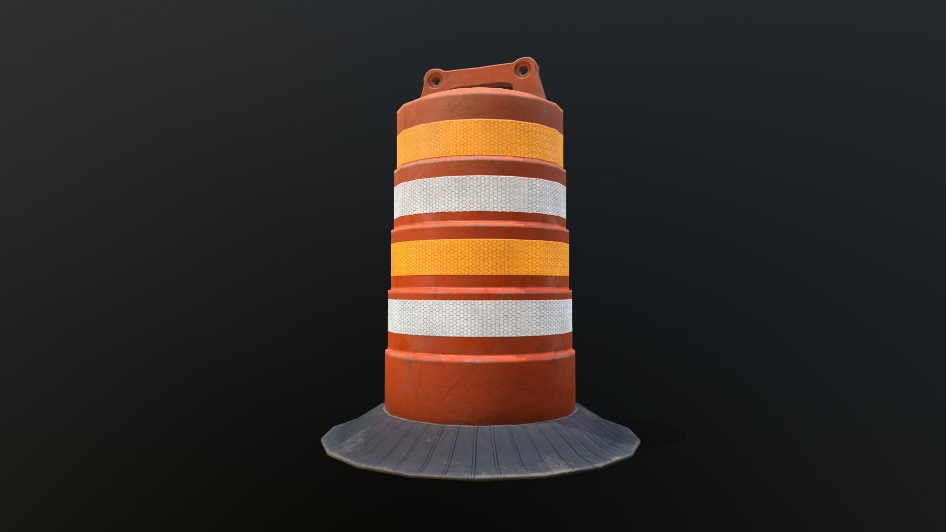 Low poly Traffic Barrel 01 PBR Game-ready Low-poly 3D model_8