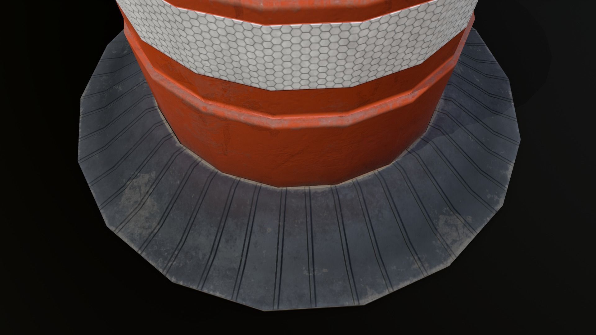 Low poly Traffic Barrel 01 PBR Game-ready Low-poly 3D model_7