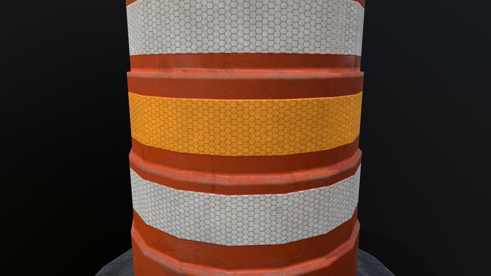 Low poly Traffic Barrel 01 PBR Game-ready Low-poly 3D model_6