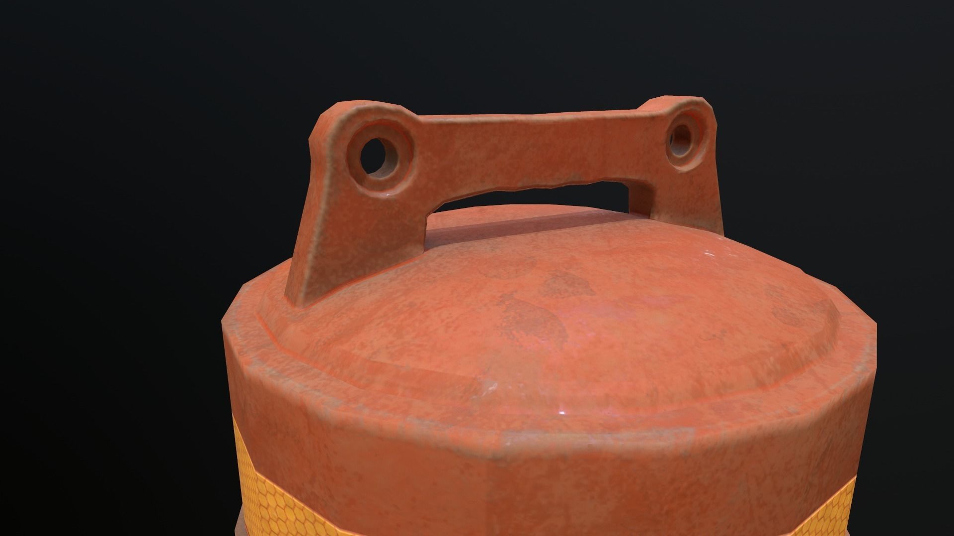 Low poly Traffic Barrel 01 PBR Game-ready Low-poly 3D model_4