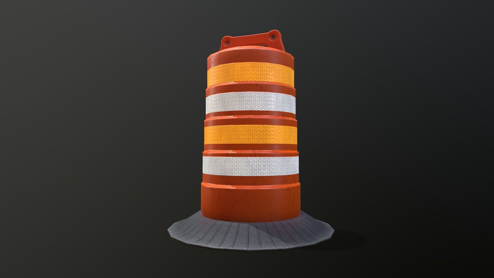 Low poly Traffic Barrel 01 PBR Game-ready Low-poly 3D model_14