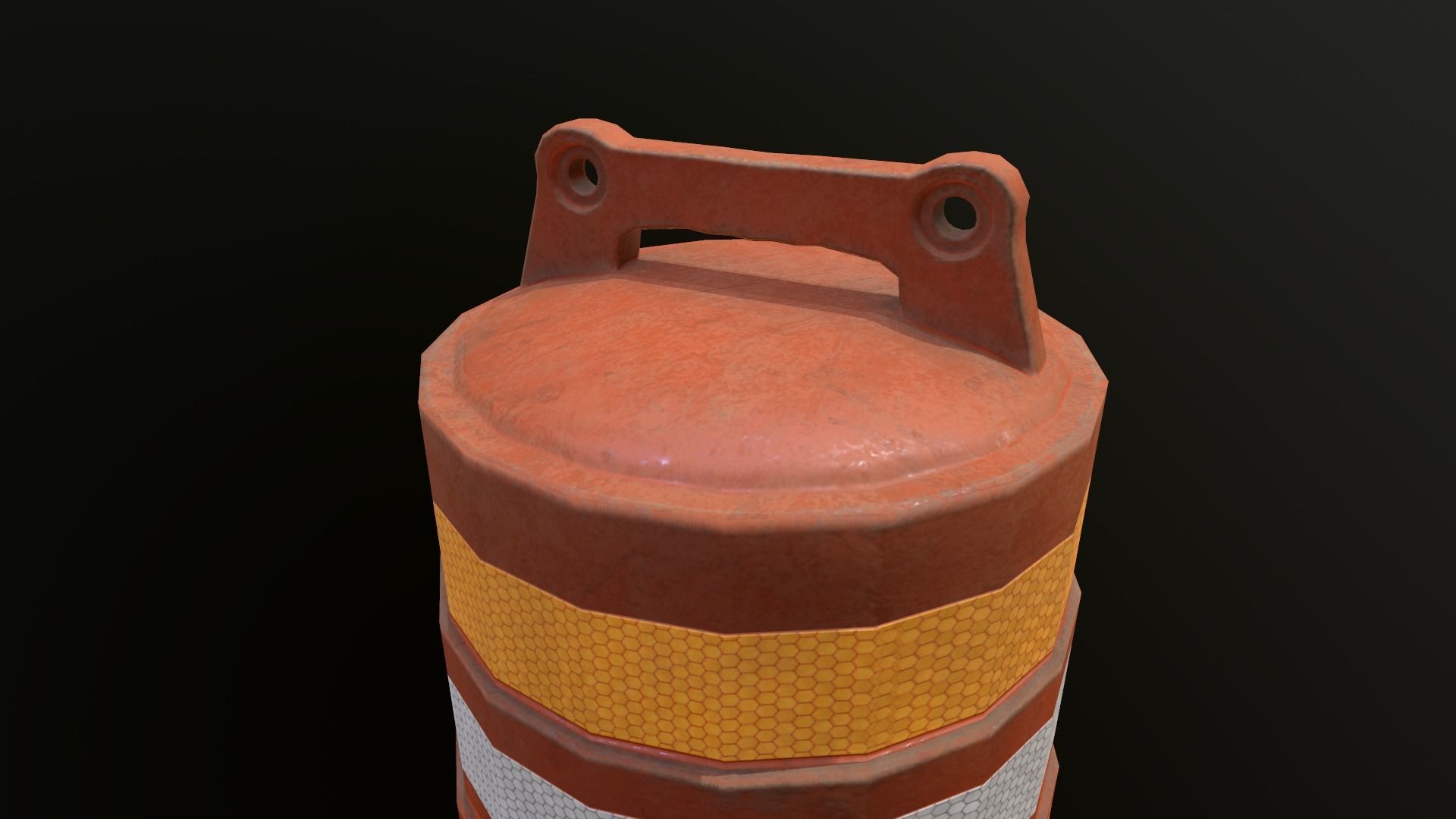 Low poly Traffic Barrel 01 PBR Game-ready Low-poly 3D model_5