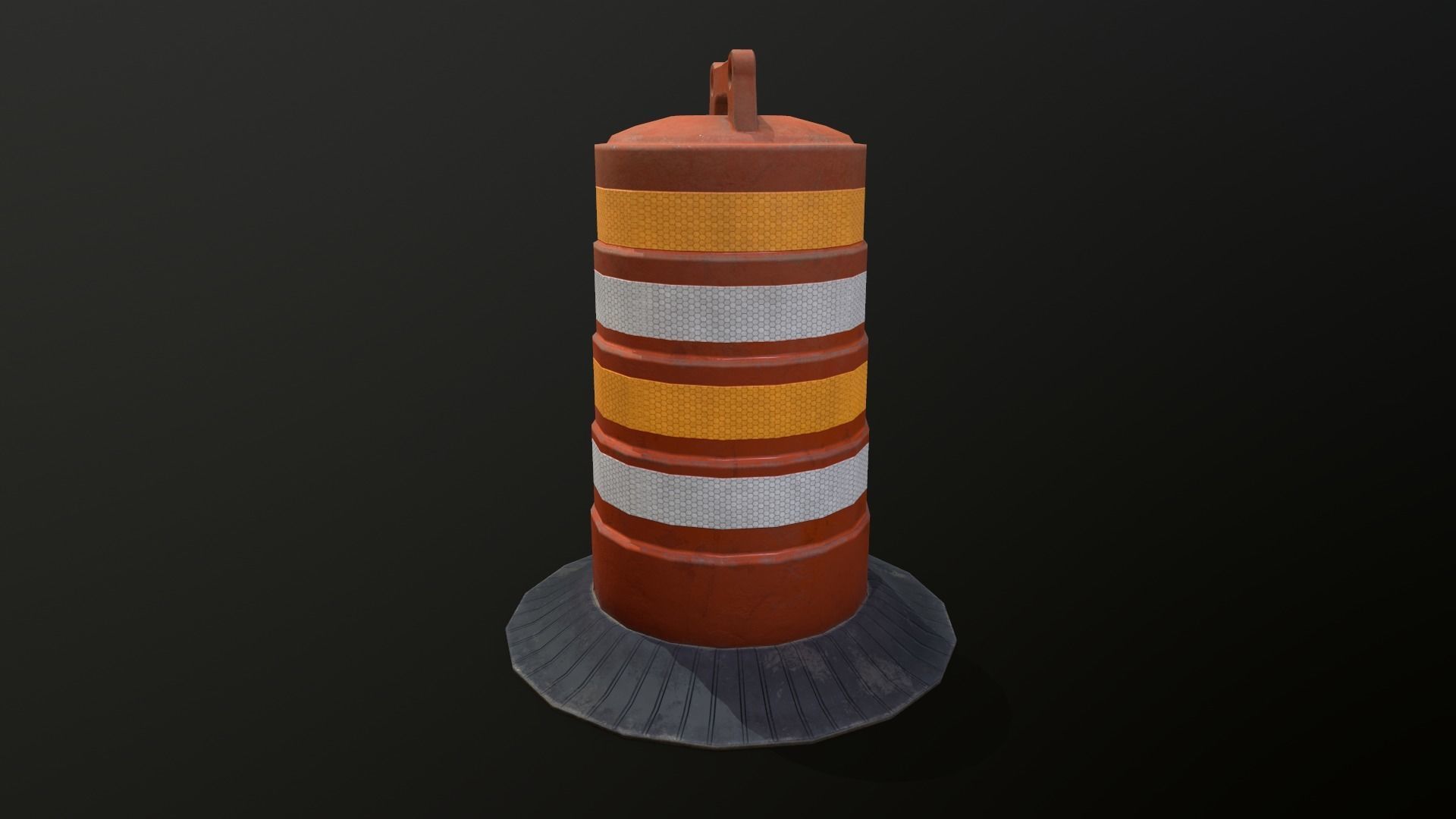 Low poly Traffic Barrel 01 PBR Game-ready Low-poly 3D model_1