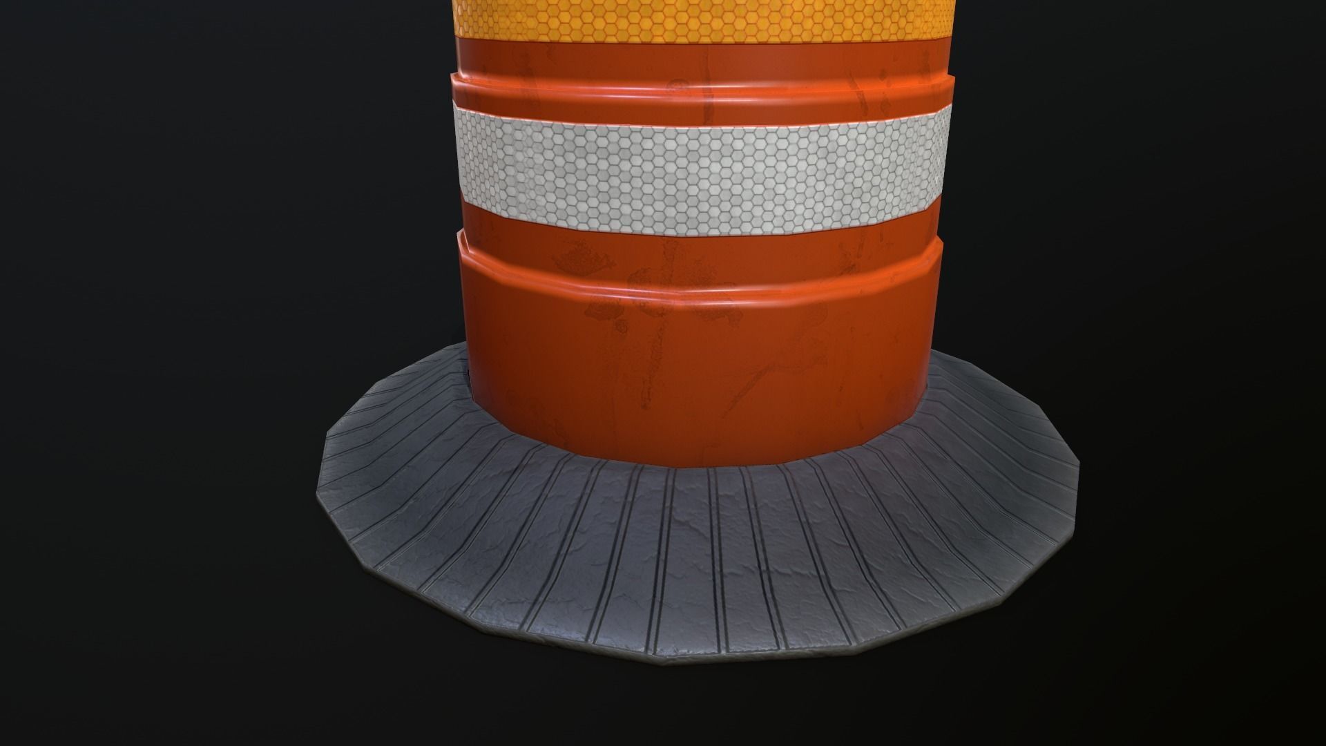 Low poly Traffic Barrel 01 PBR Game-ready Low-poly 3D model_15