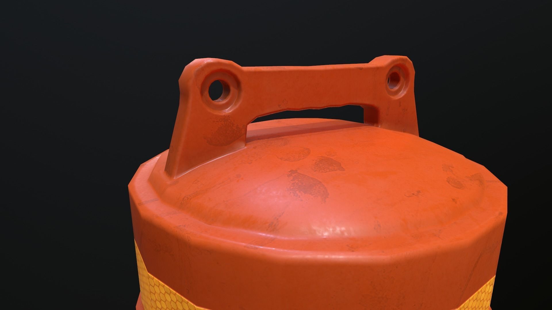 Low poly Traffic Barrel 01 PBR Game-ready Low-poly 3D model_17