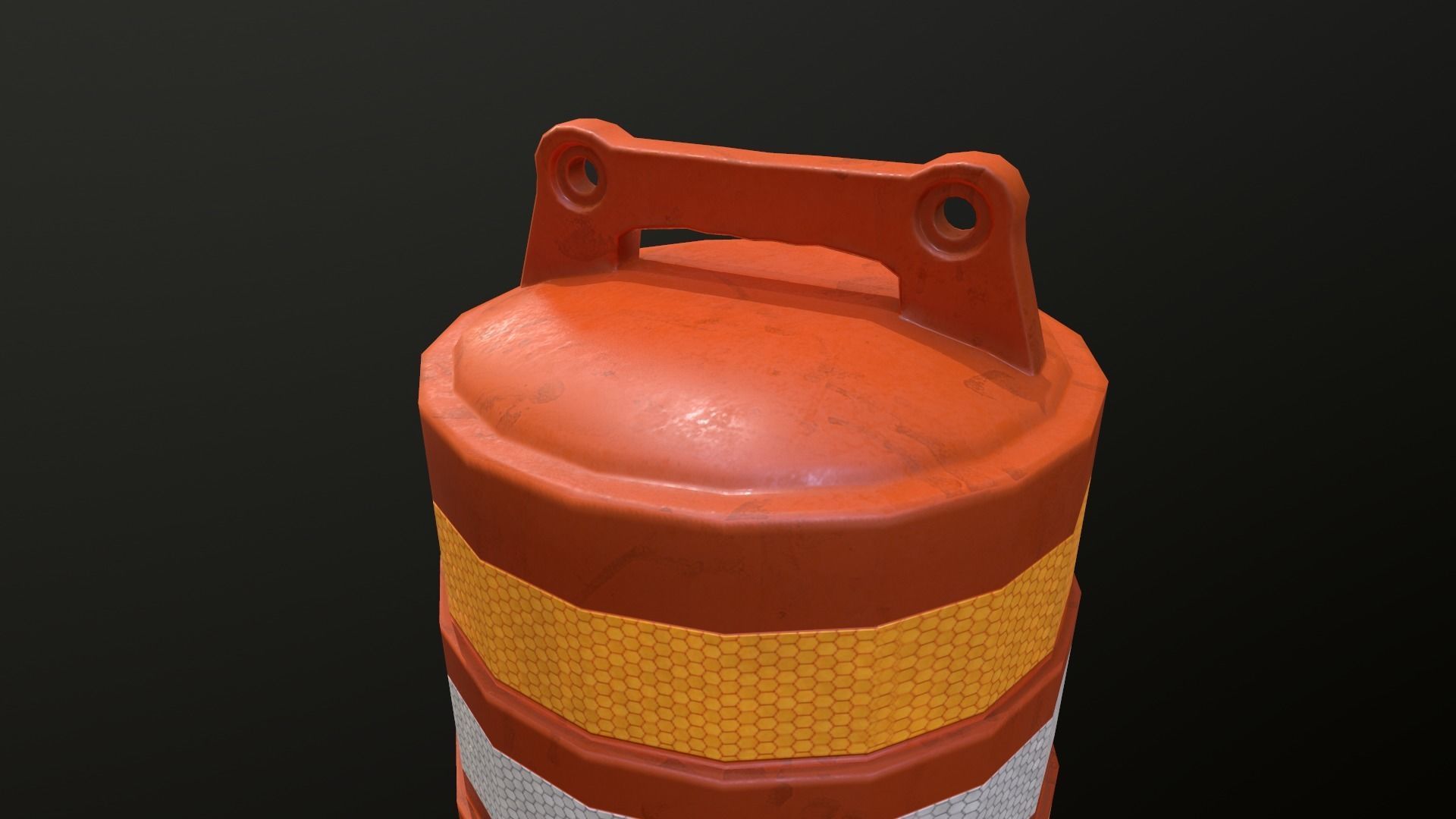 Low poly Traffic Barrel 01 PBR Game-ready Low-poly 3D model_11