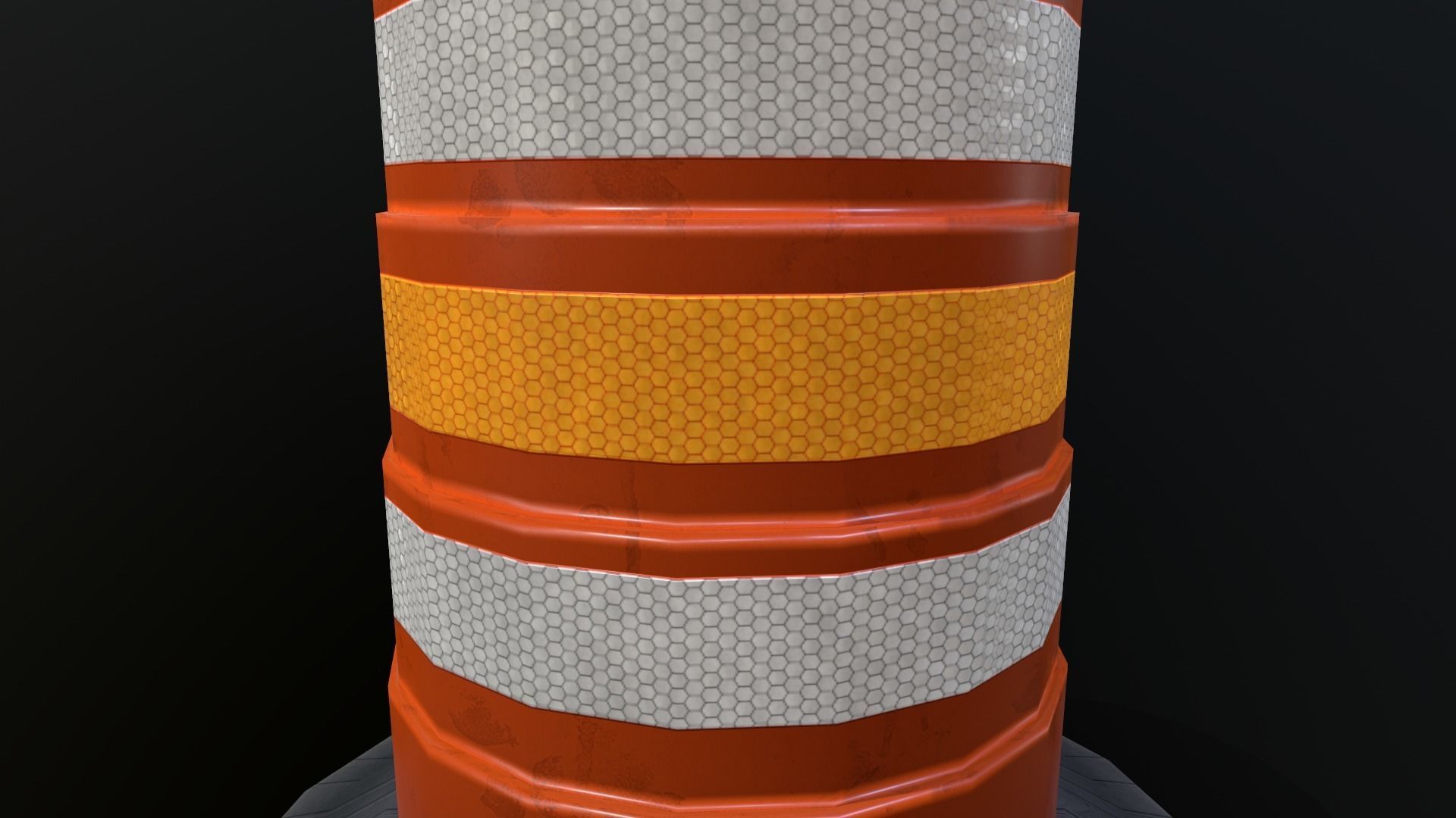 Low poly Traffic Barrel 01 PBR Game-ready Low-poly 3D model_12