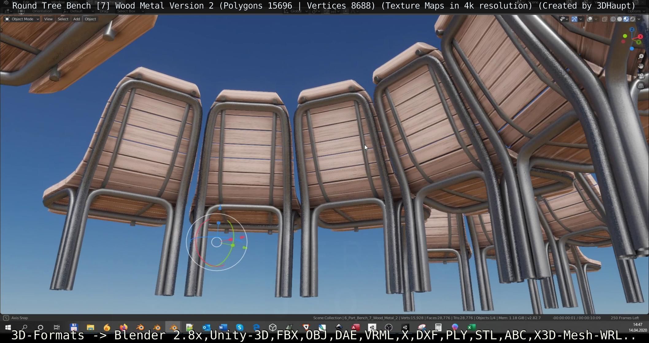 Round Tree Bench 7 3D Model Collection_28