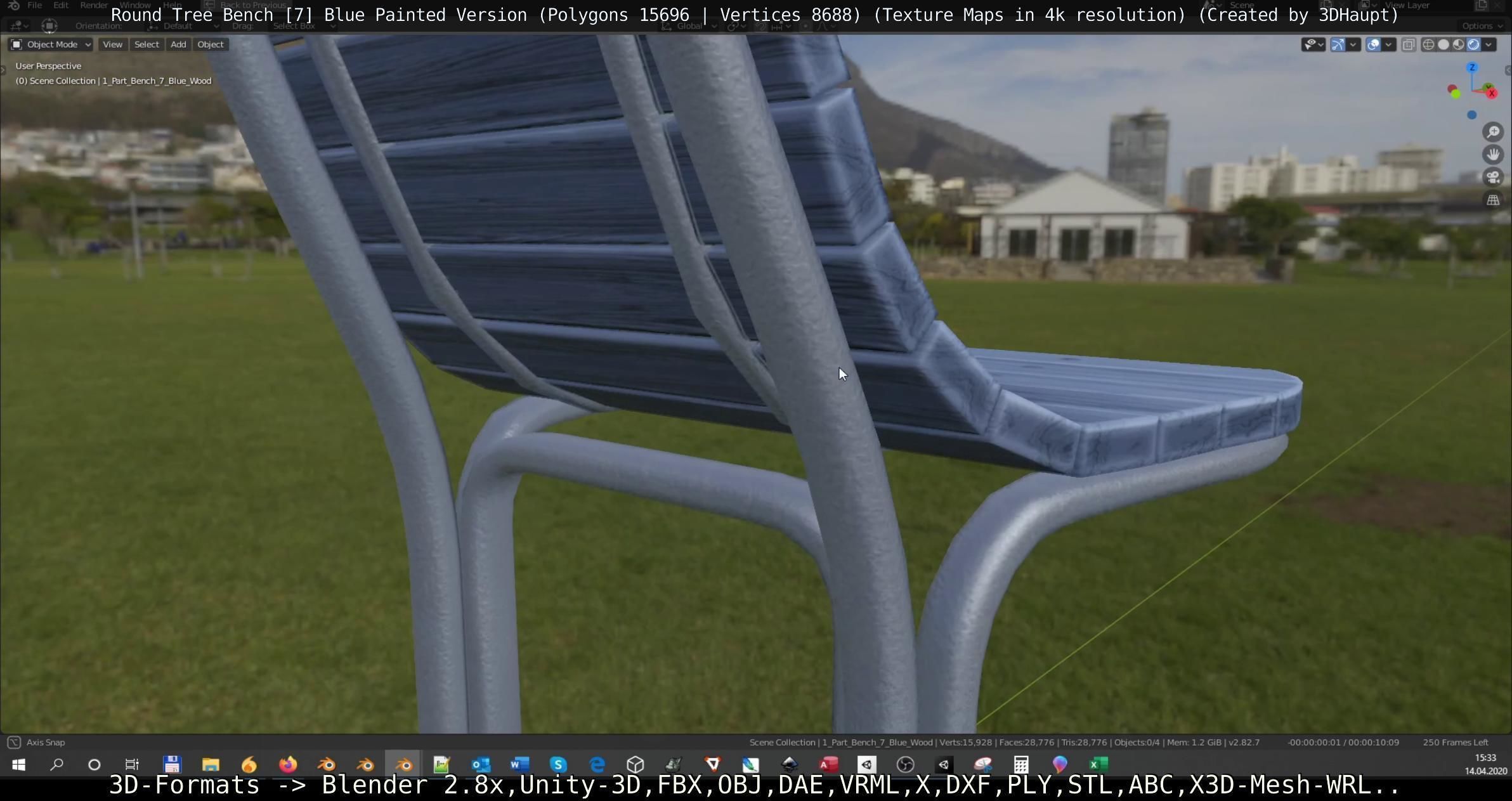 Round Tree Bench 7 3D Model Collection_16