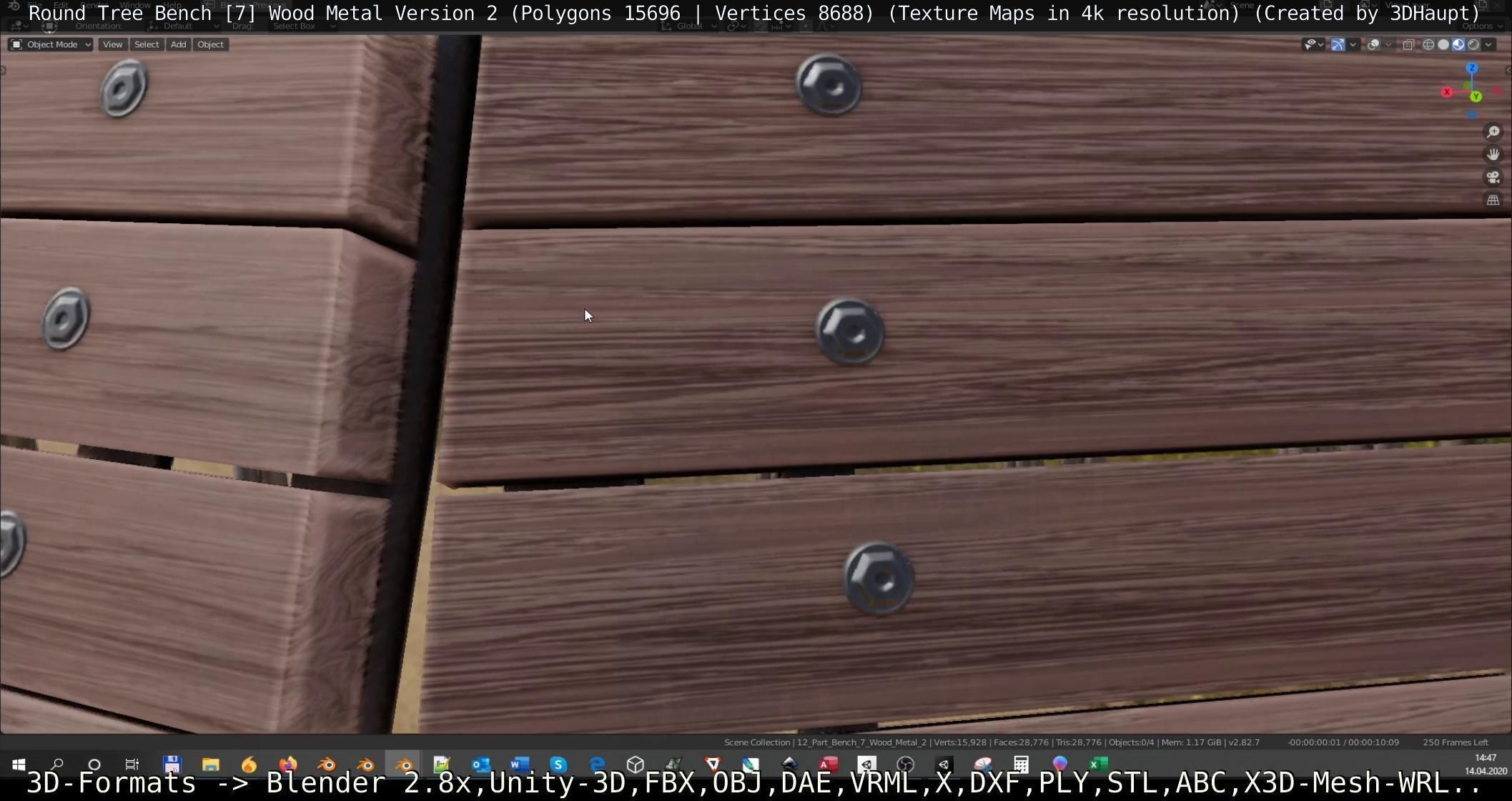 Round Tree Bench 7 3D Model Collection_27