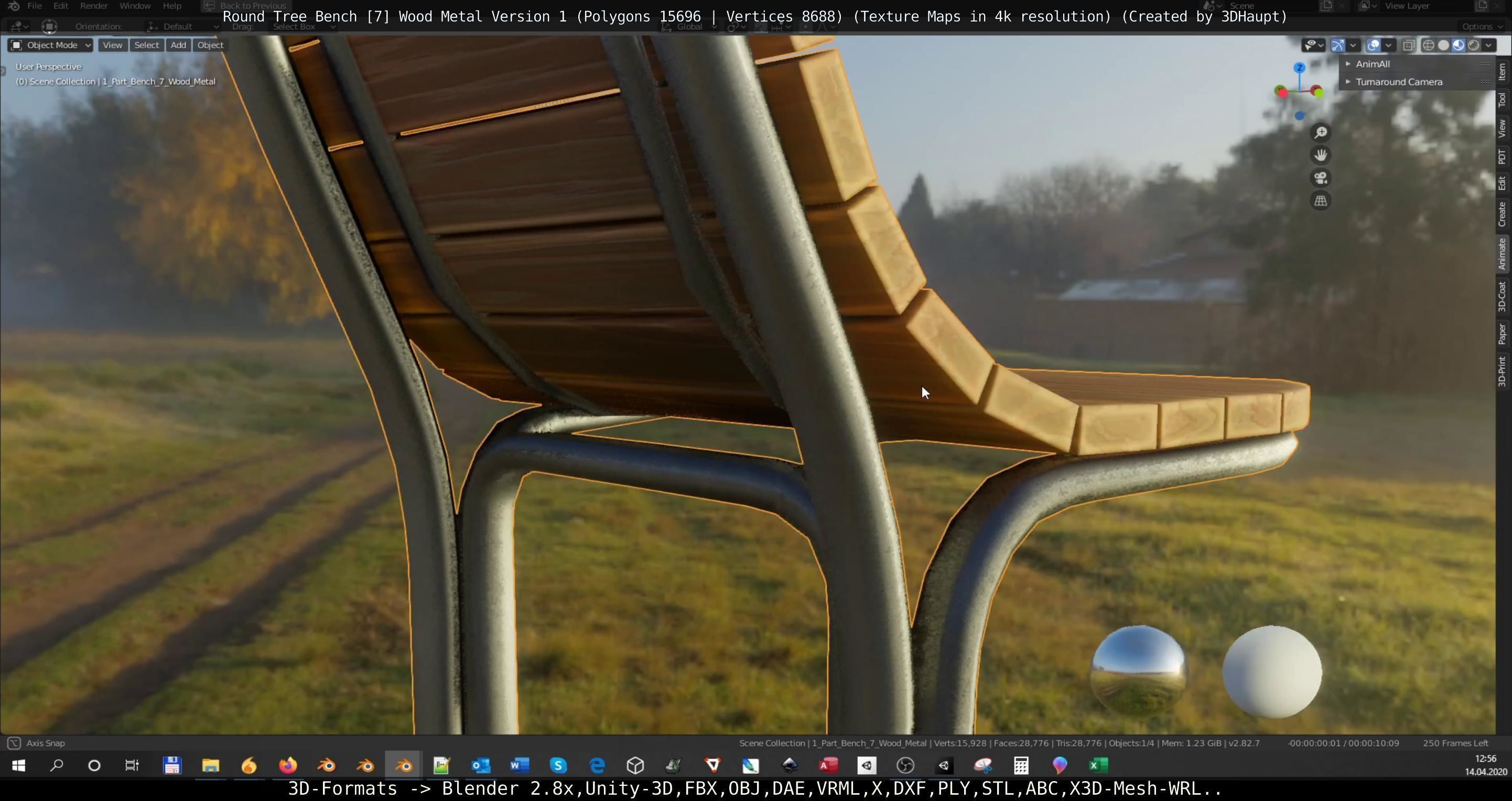 Round Tree Bench 7 3D Model Collection_18