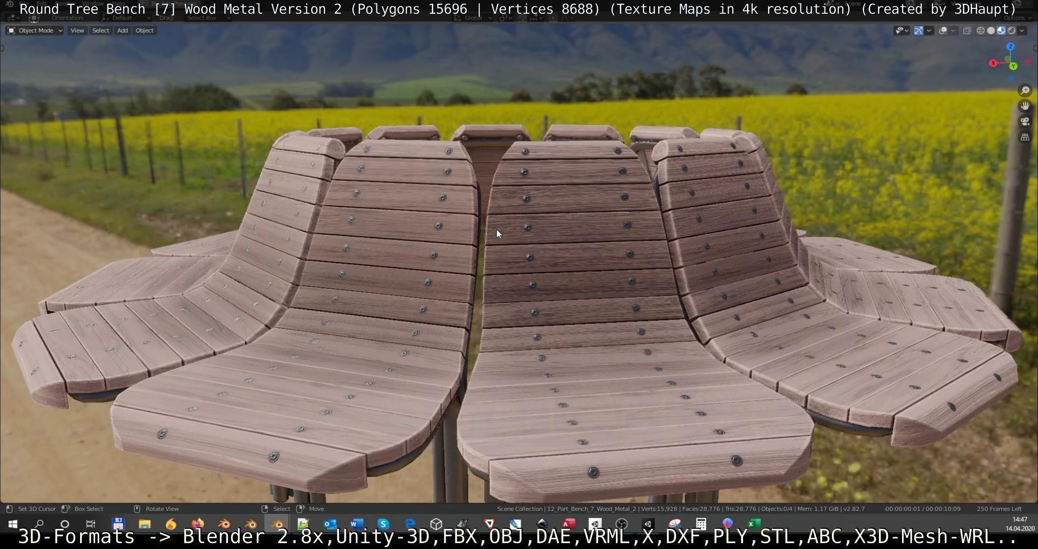 Round Tree Bench 7 3D Model Collection_26