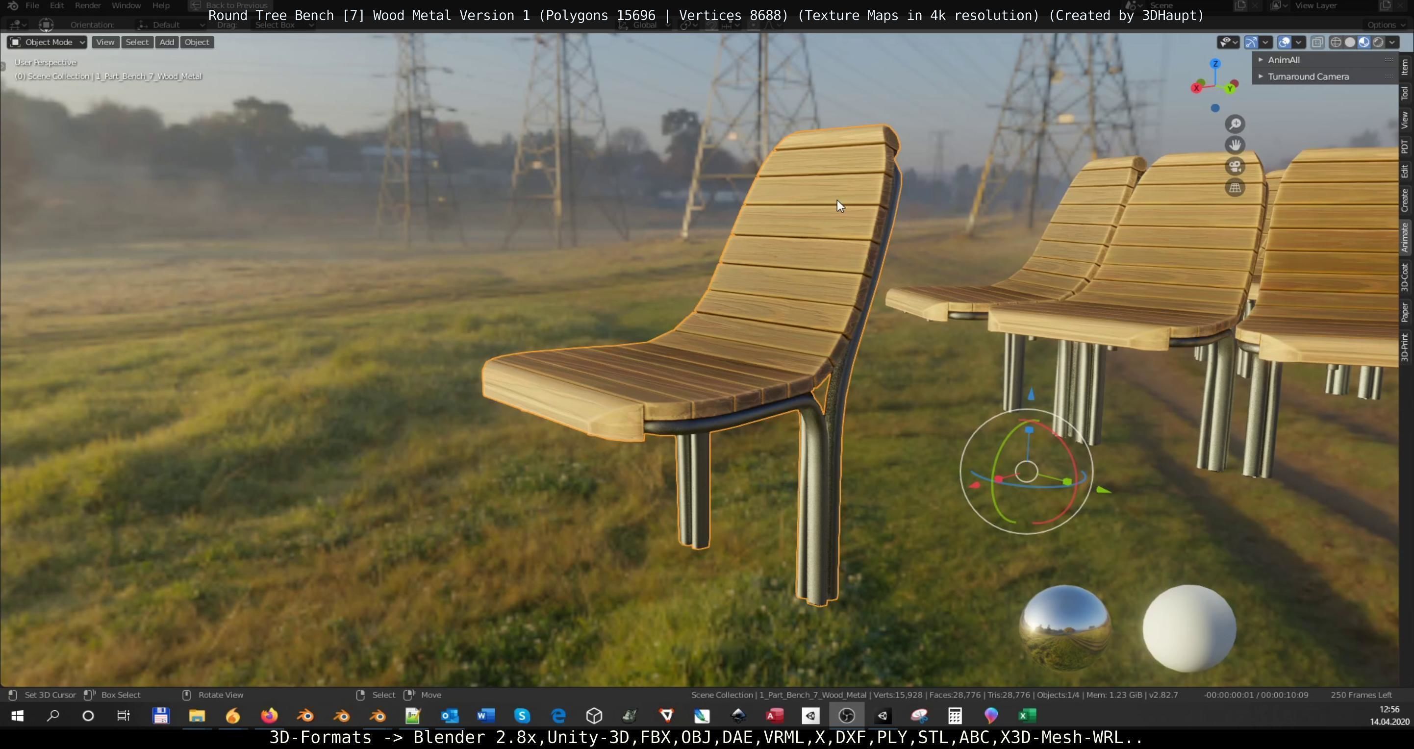 Round Tree Bench 7 3D Model Collection_21