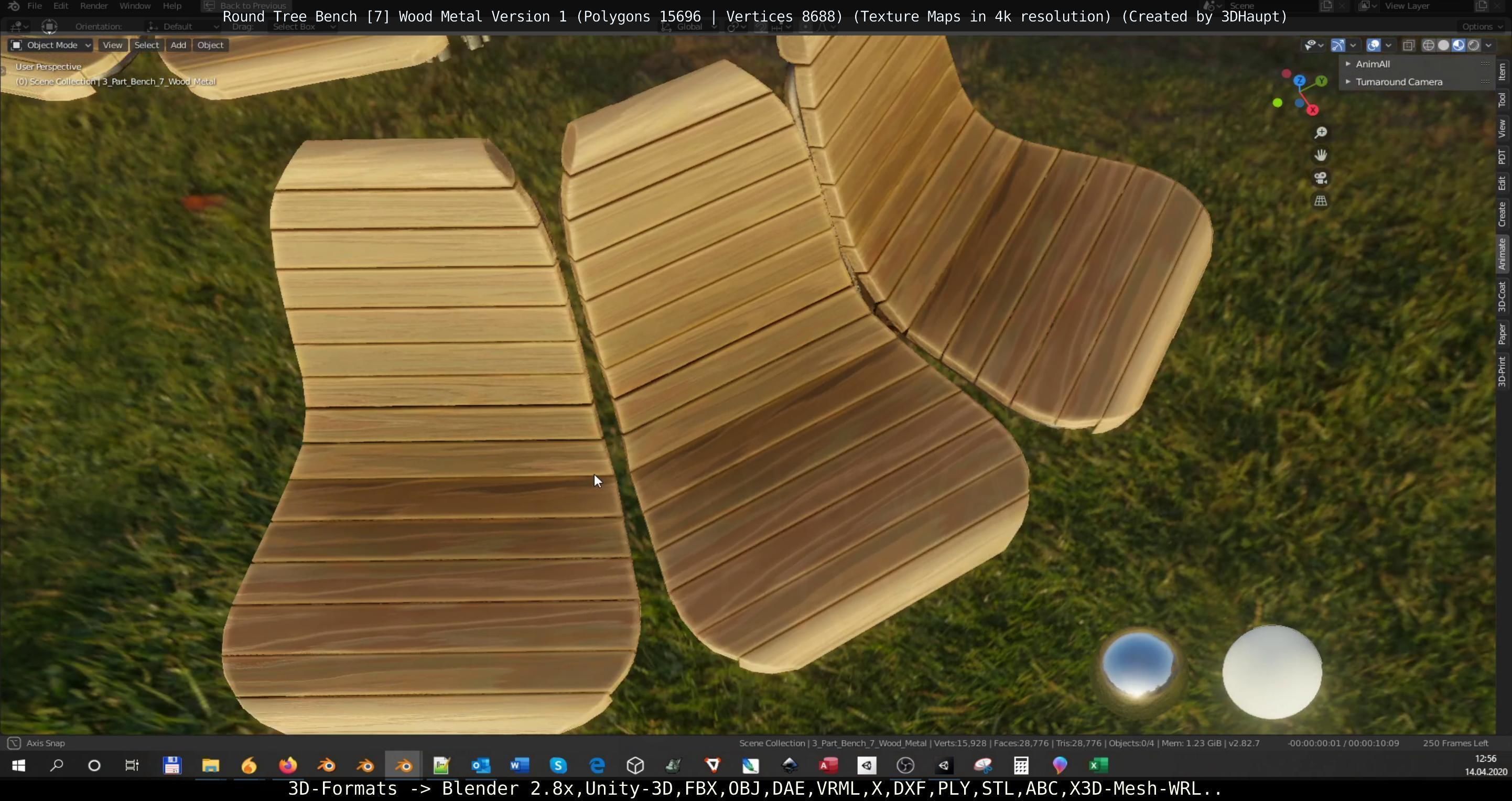 Round Tree Bench 7 3D Model Collection_22