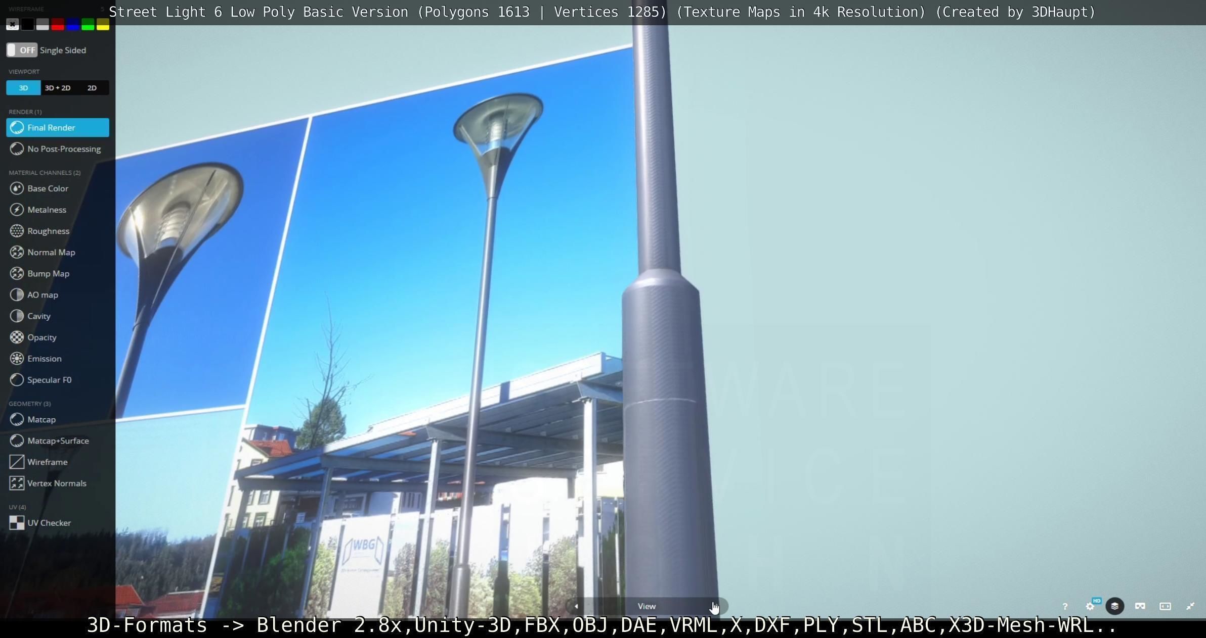 Street Light 6 Basic Version Low-poly 3D model_126