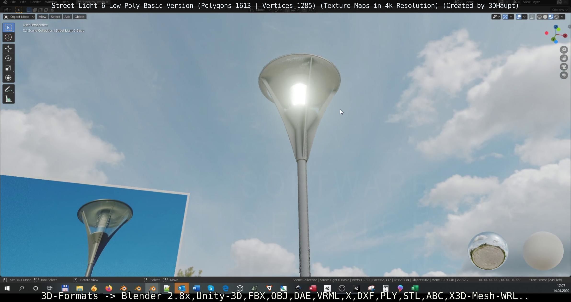 Street Light 6 Basic Version Low-poly 3D model_2