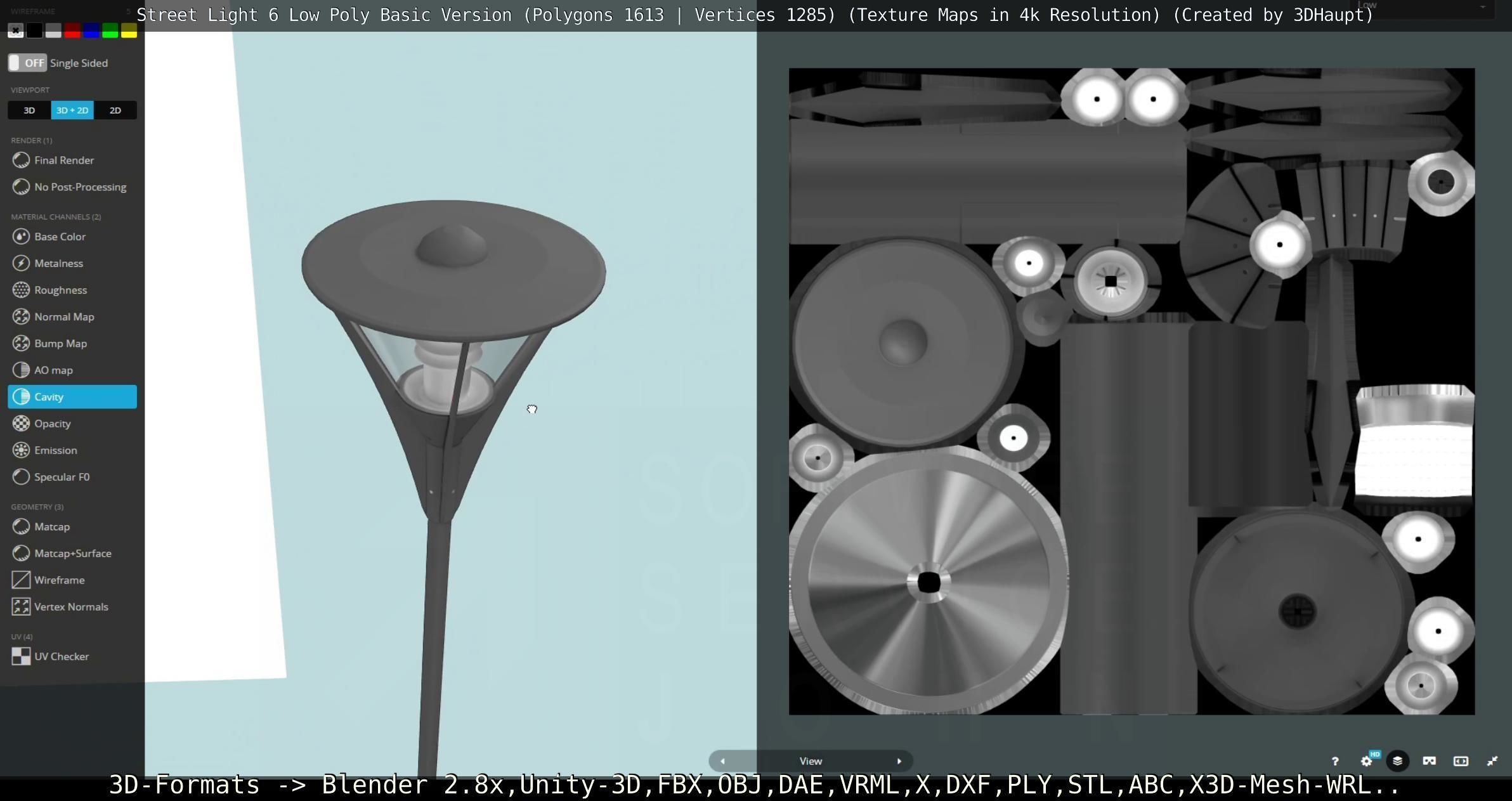 Street Light 6 Basic Version Low-poly 3D model_10