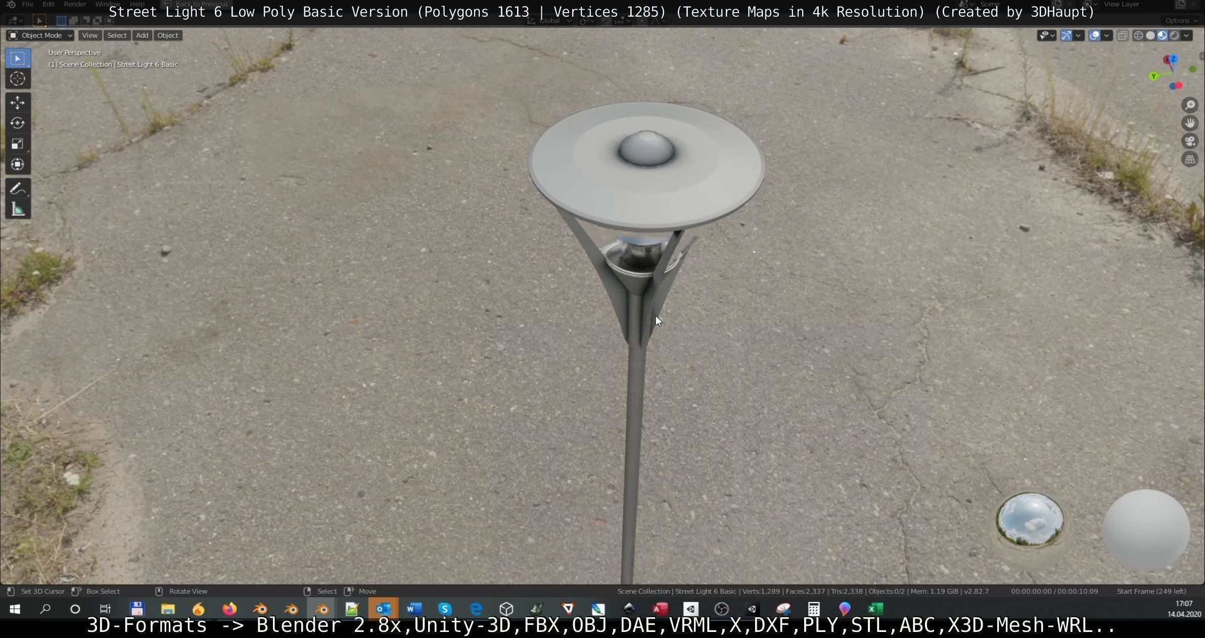 Street Light 6 Basic Version Low-poly 3D model_3