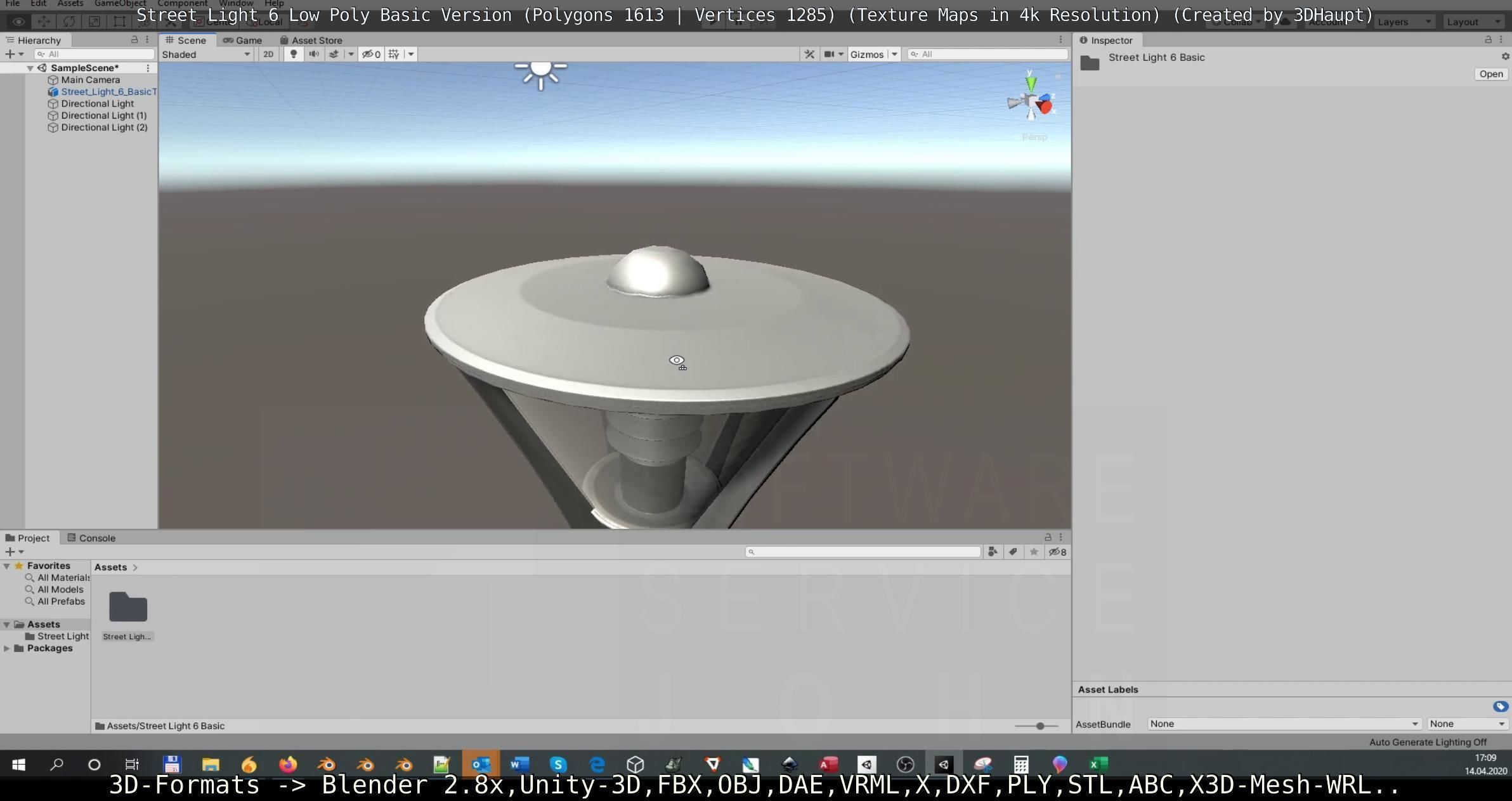 Street Light 6 Basic Version Low-poly 3D model_7
