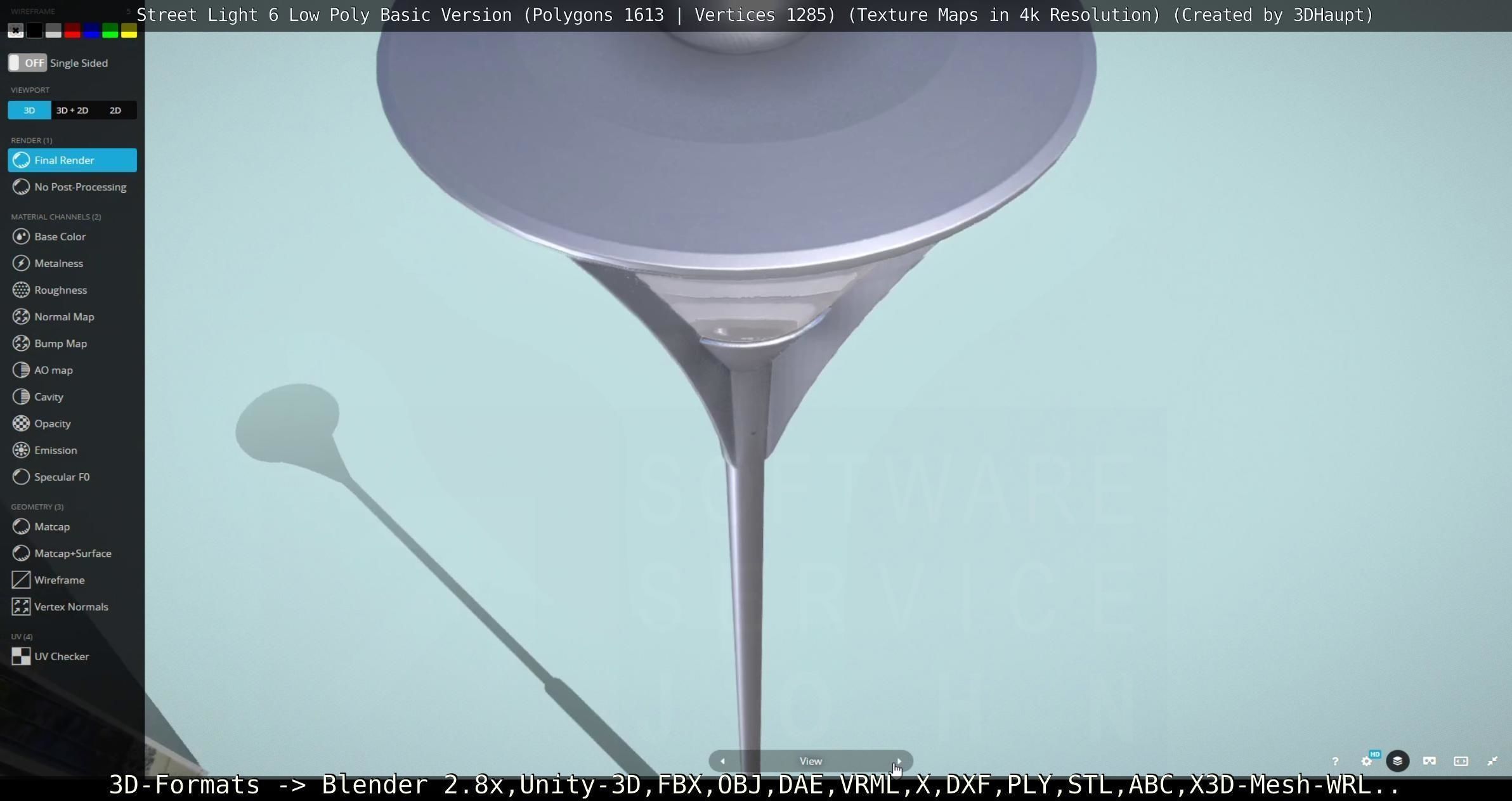 Street Light 6 Basic Version Low-poly 3D model_124