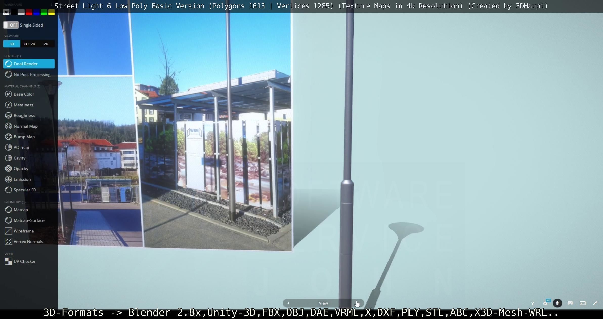 Street Light 6 Basic Version Low-poly 3D model_127