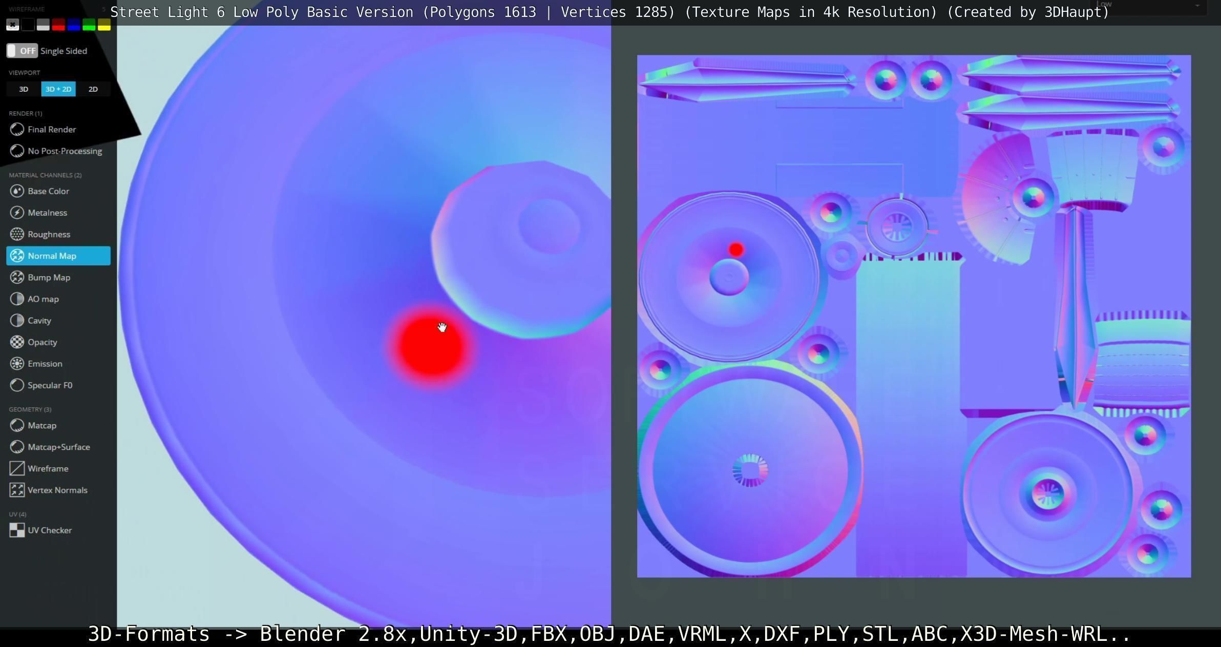 Street Light 6 Basic Version Low-poly 3D model_9