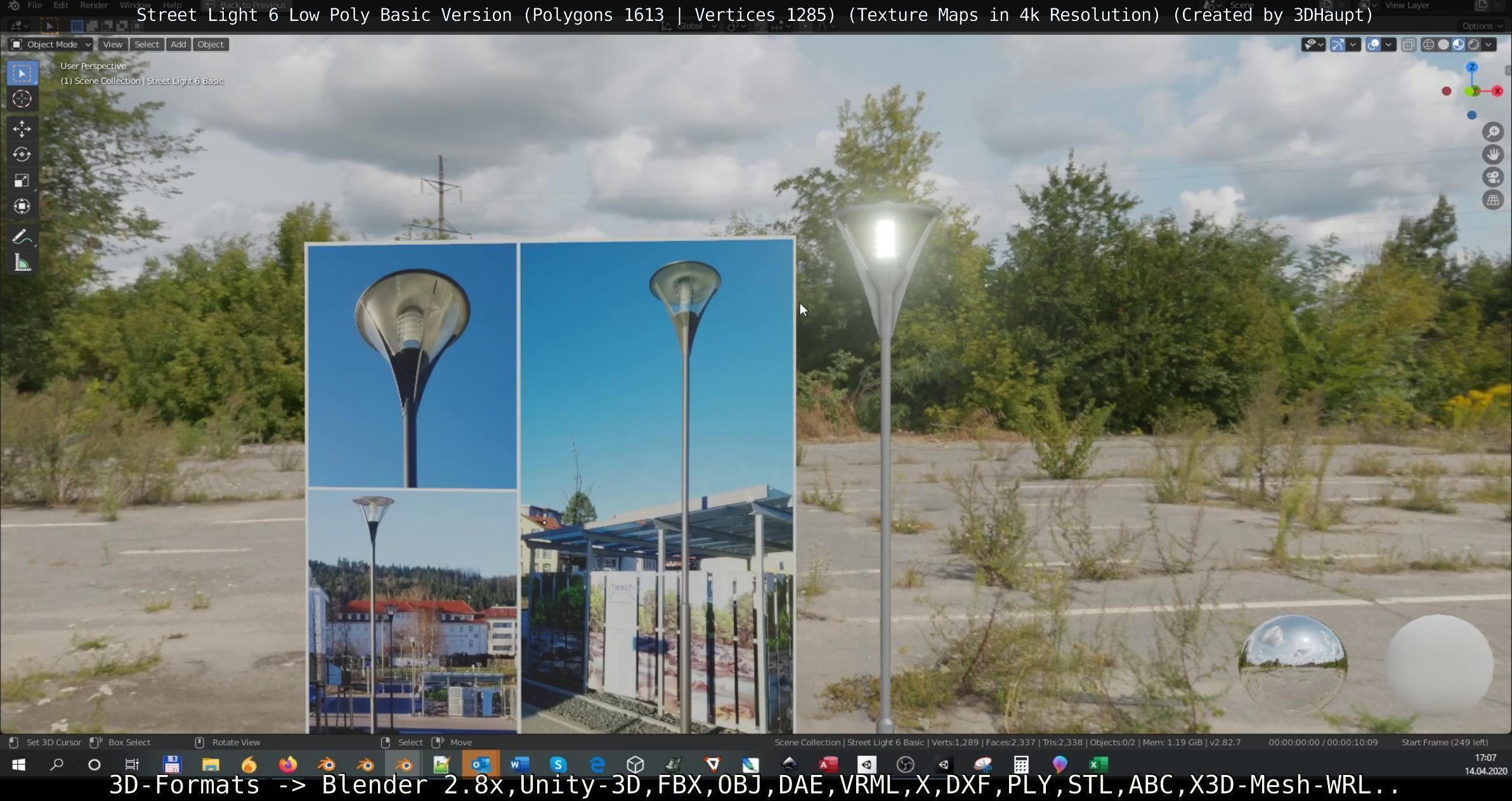 Street Light 6 Basic Version Low-poly 3D model_6