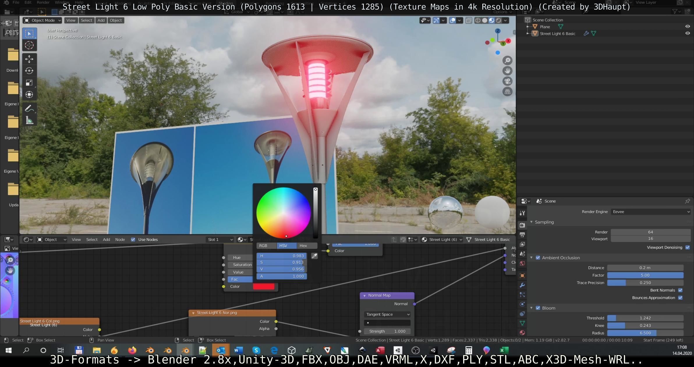 Street Light 6 Basic Version Low-poly 3D model_46